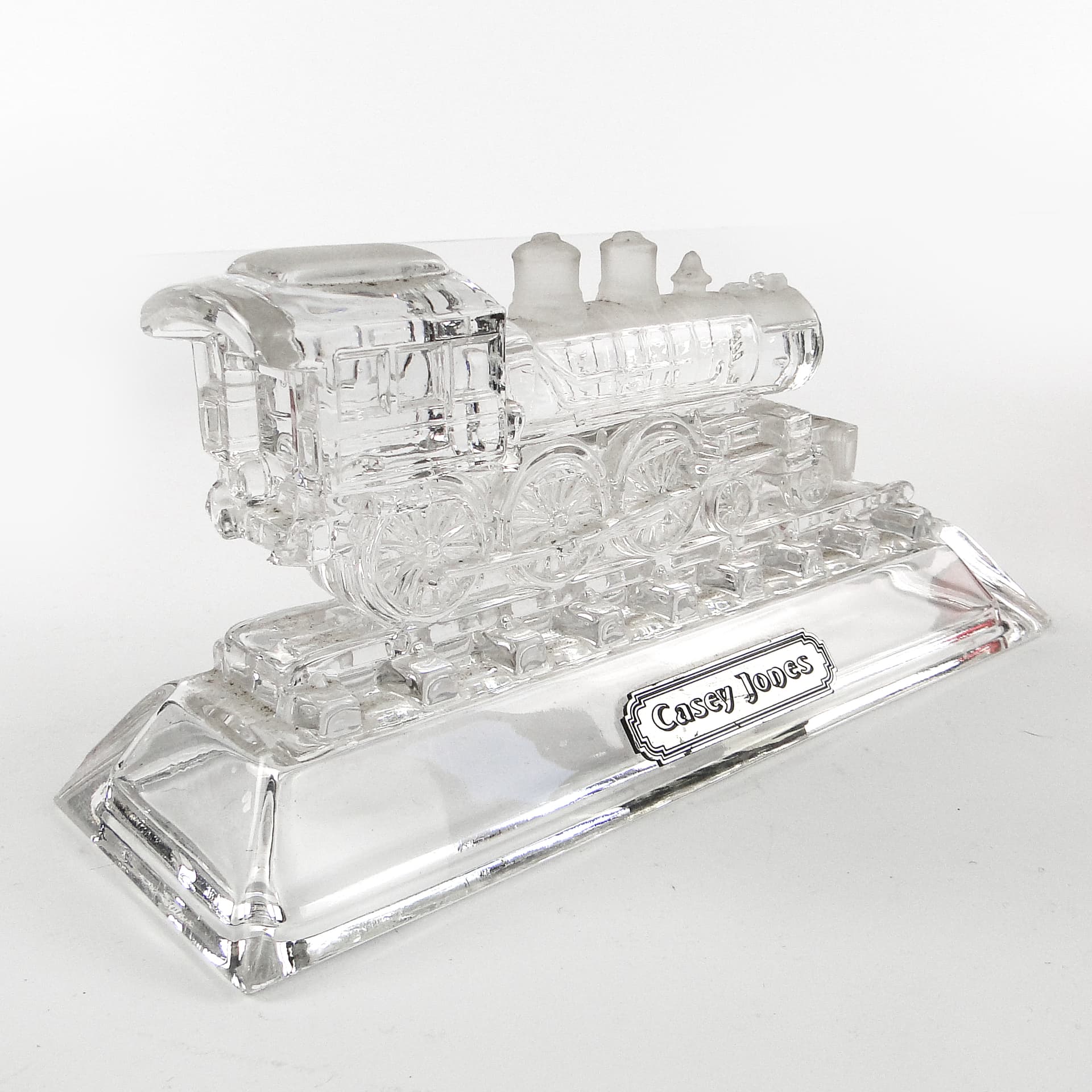 Art Deco Desk Plinth Locomotive, Pressed Transparent Glass, United Kingdom, 1950s - 106163