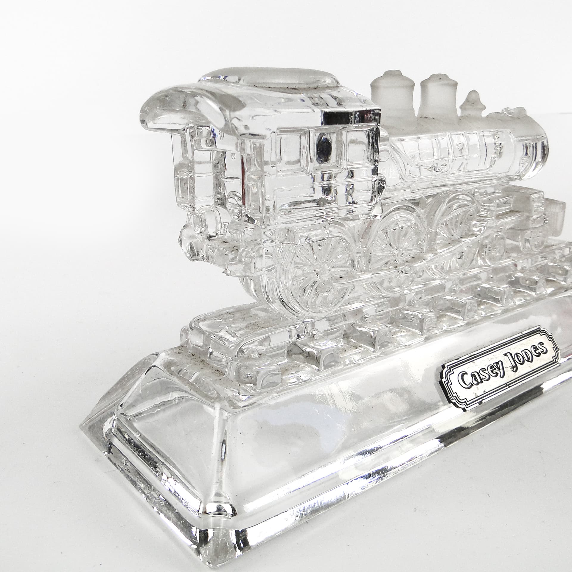 Art Deco Desk Plinth Locomotive, Pressed Transparent Glass, United Kingdom, 1950s - 106164