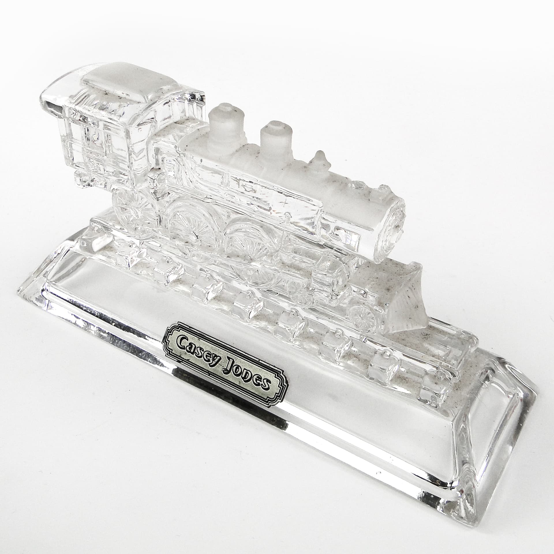 Art Deco Desk Plinth Locomotive, Pressed Transparent Glass, United Kingdom, 1950s - 106167