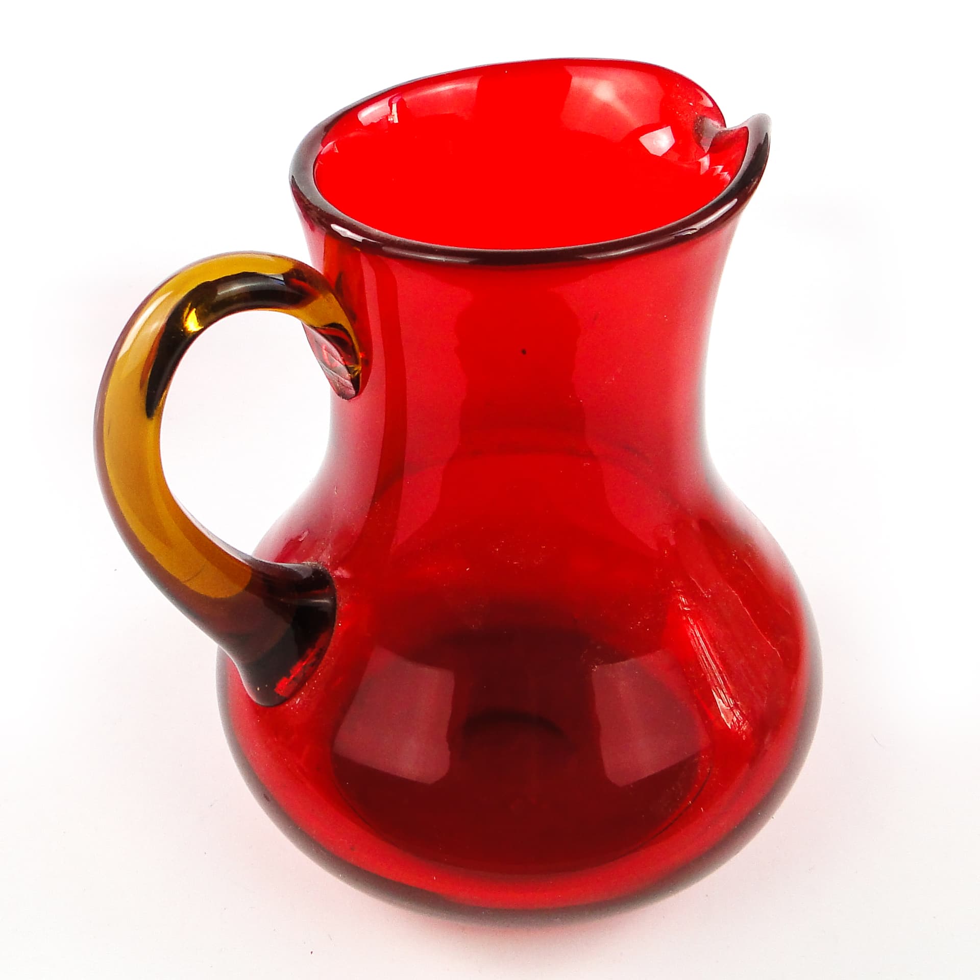 Mid-century modern jug, glass, by L. Fiedorowicz, Poland, 1970s. - 106179