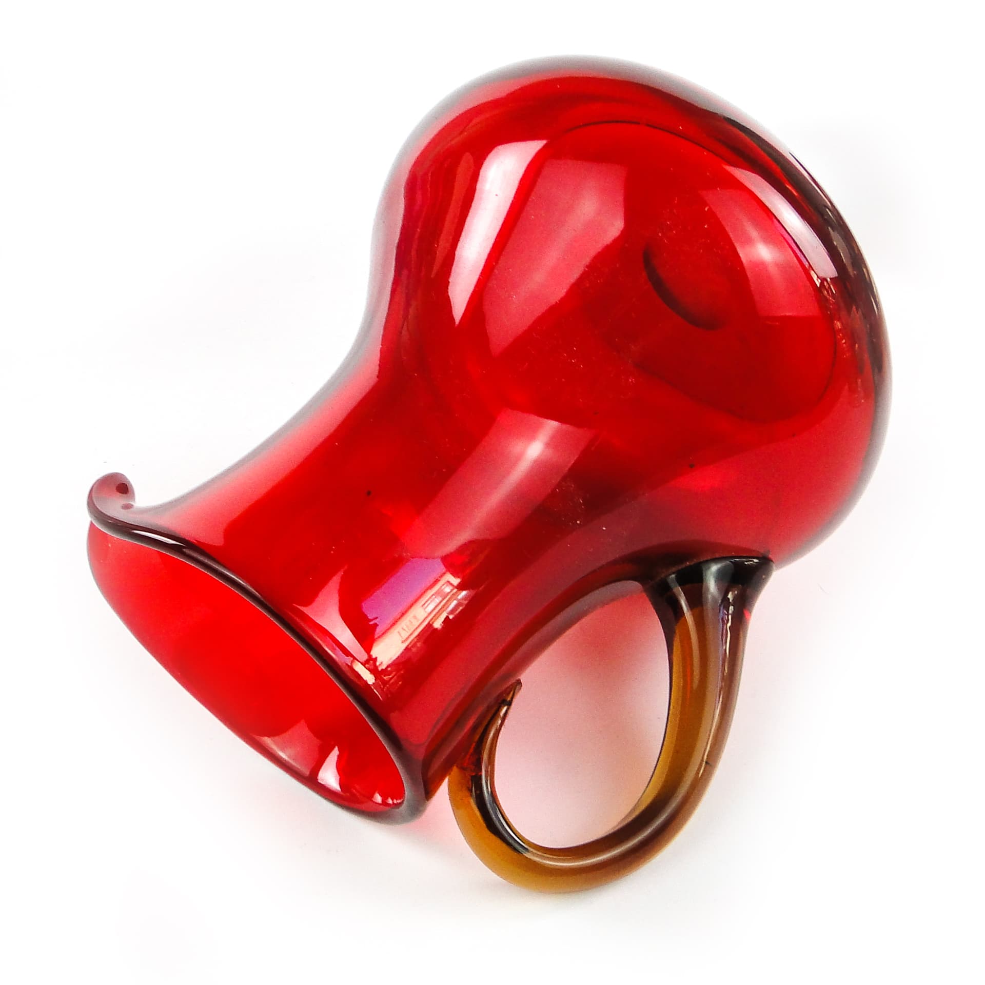 Mid-century modern jug, glass, by L. Fiedorowicz, Poland, 1970s. - 106183