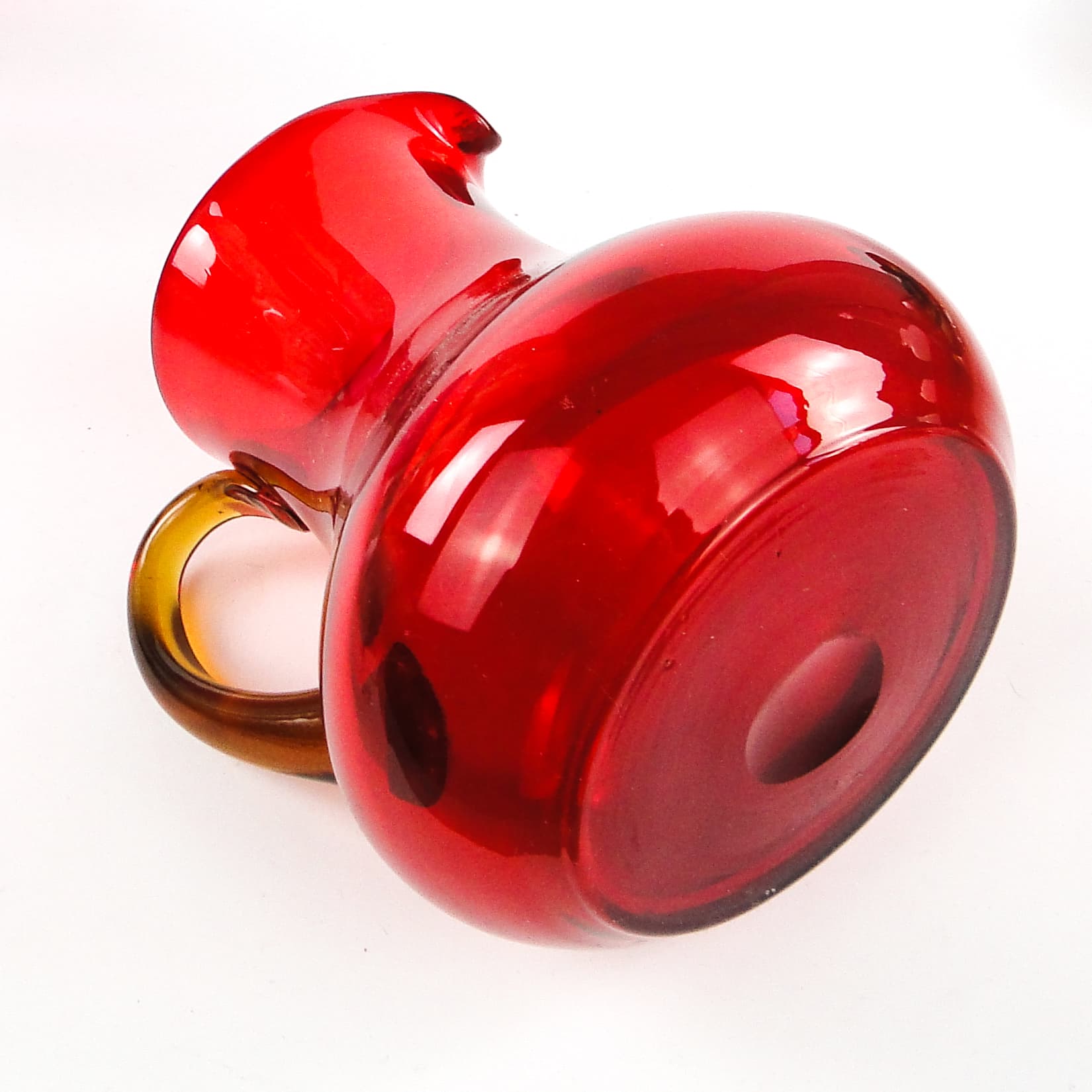 Mid-century modern jug, glass, by L. Fiedorowicz, Poland, 1970s. - 106182