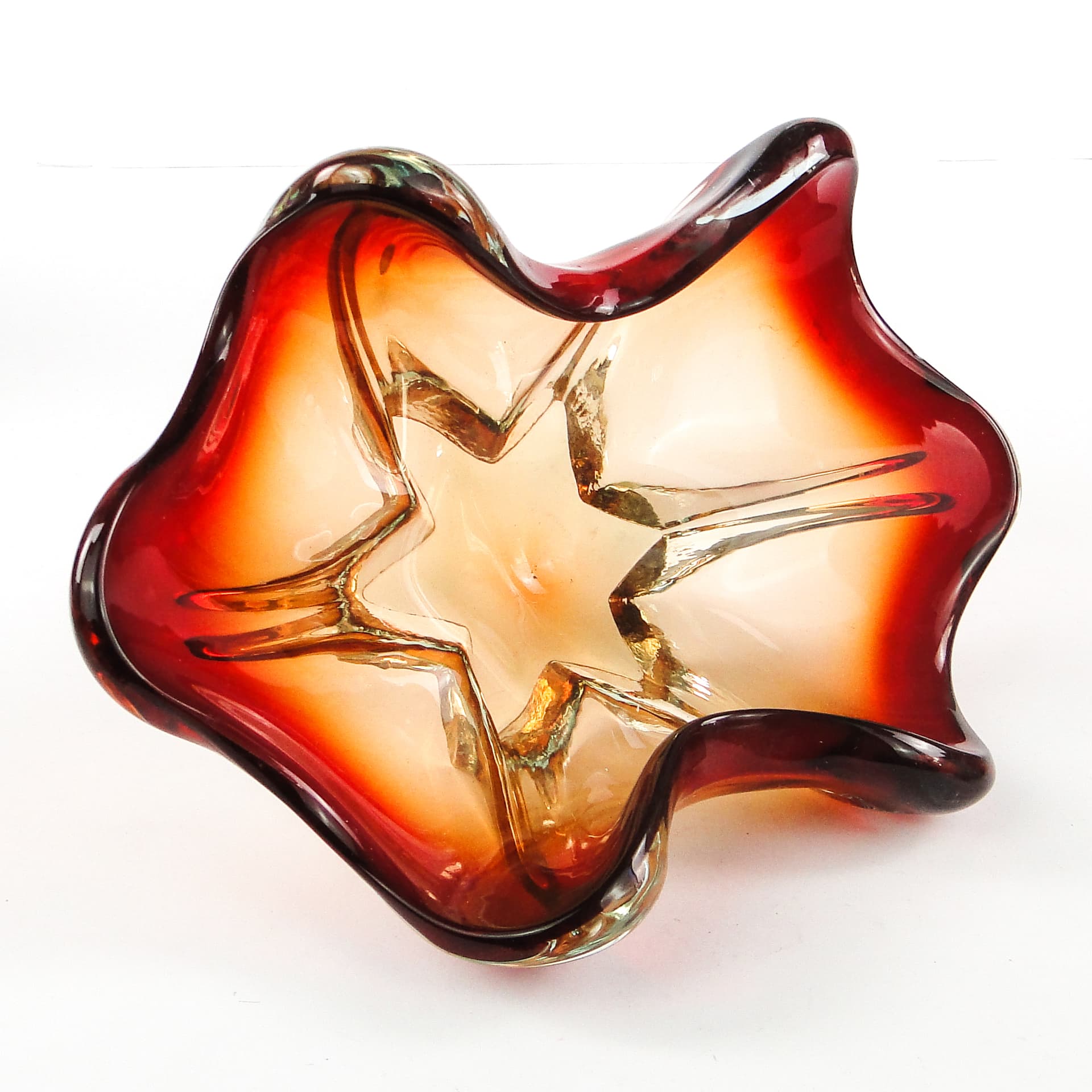 Murano Sommerso centerpiece bowl, glass, by F. Poli, Italy, 1950s. - 106217
