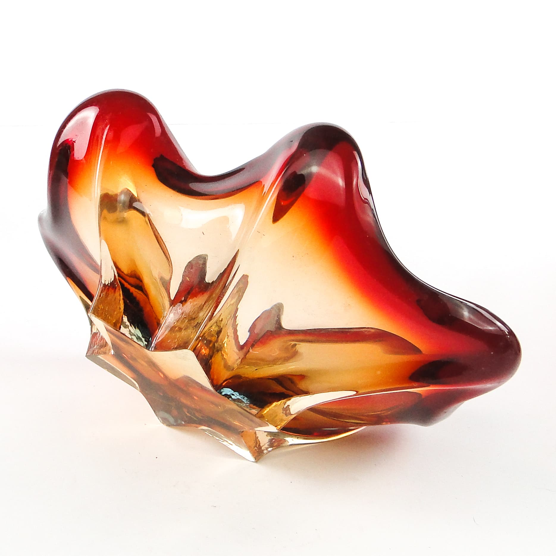 Murano Sommerso centerpiece bowl, glass, by F. Poli, Italy, 1950s. - 106223