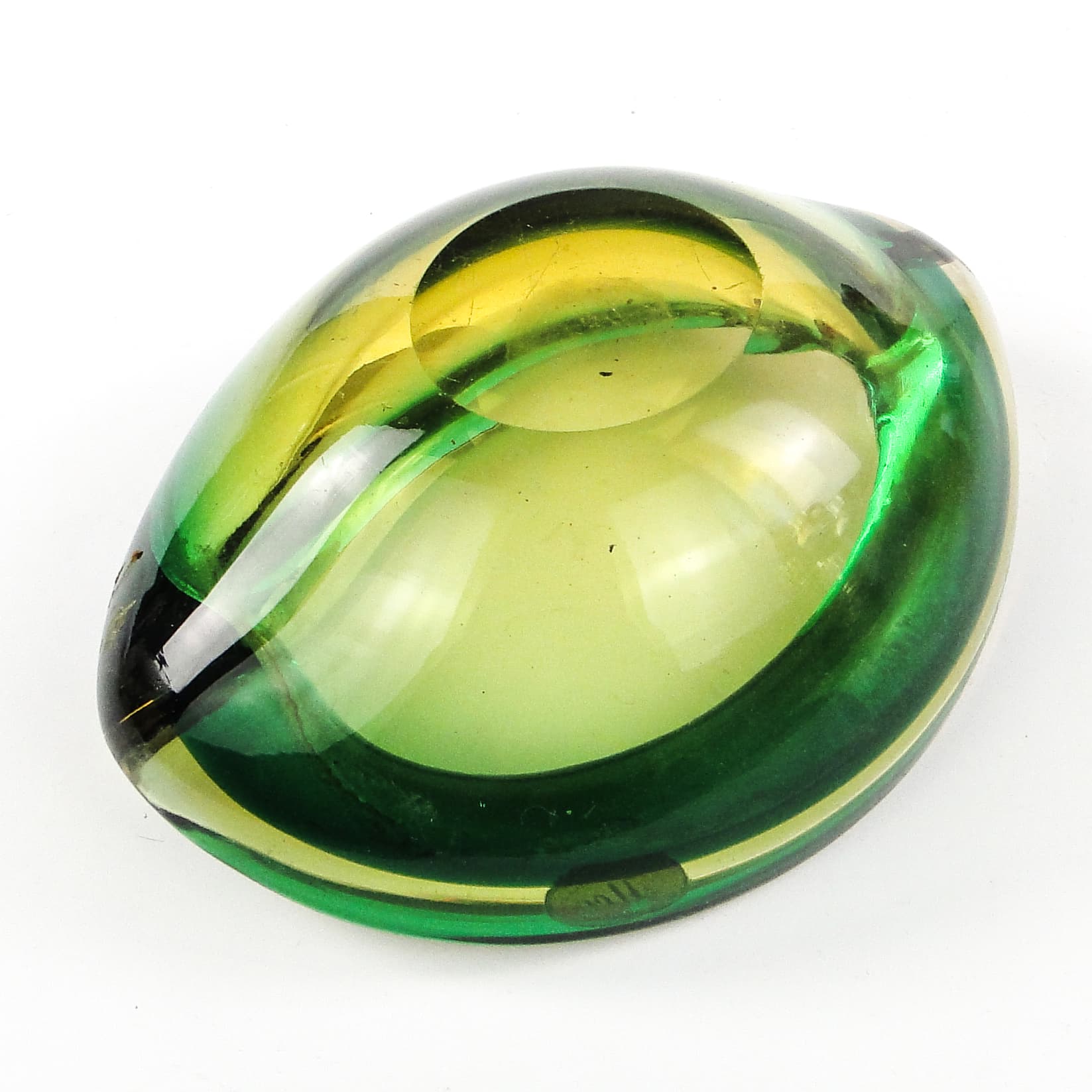 Sommerso Mid-century Modern catchall, glass, Murano, Italy, 1950s. - 106240