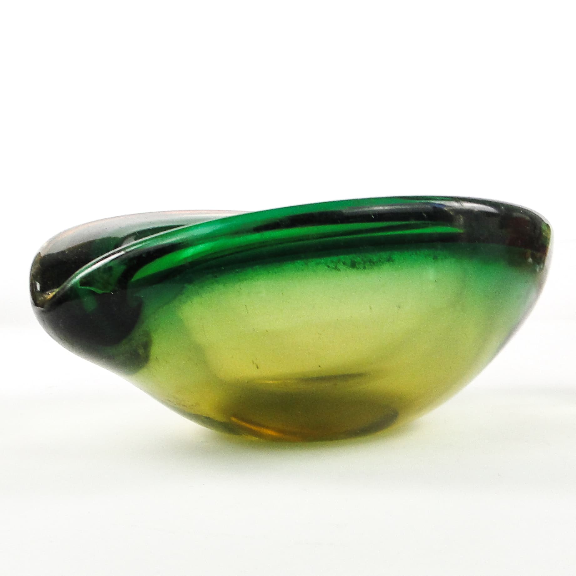 Sommerso Mid-century Modern catchall, glass, Murano, Italy, 1950s. - 106236