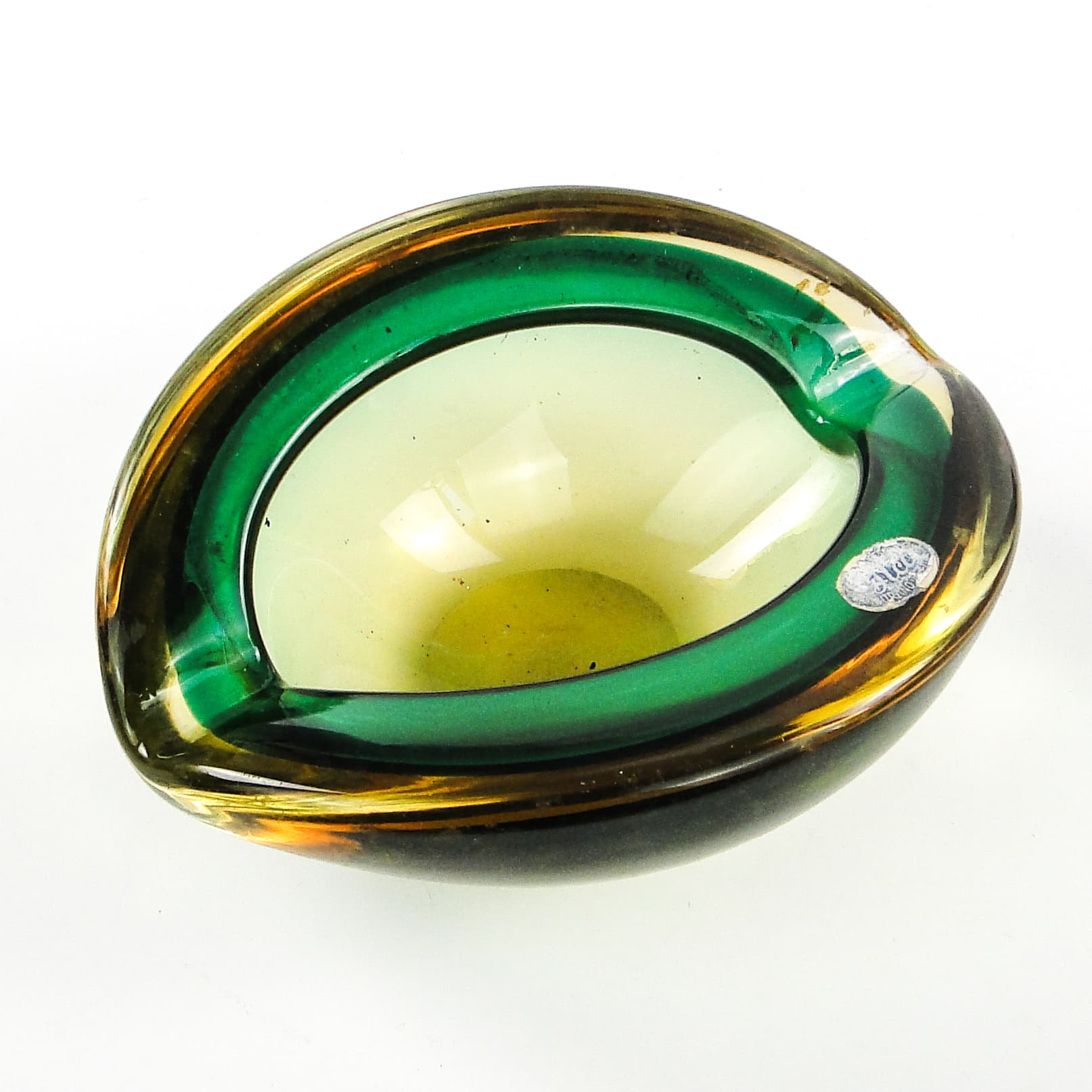 Sommerso Mid-century Modern catchall, glass, Murano, Italy, 1950s. - 106241