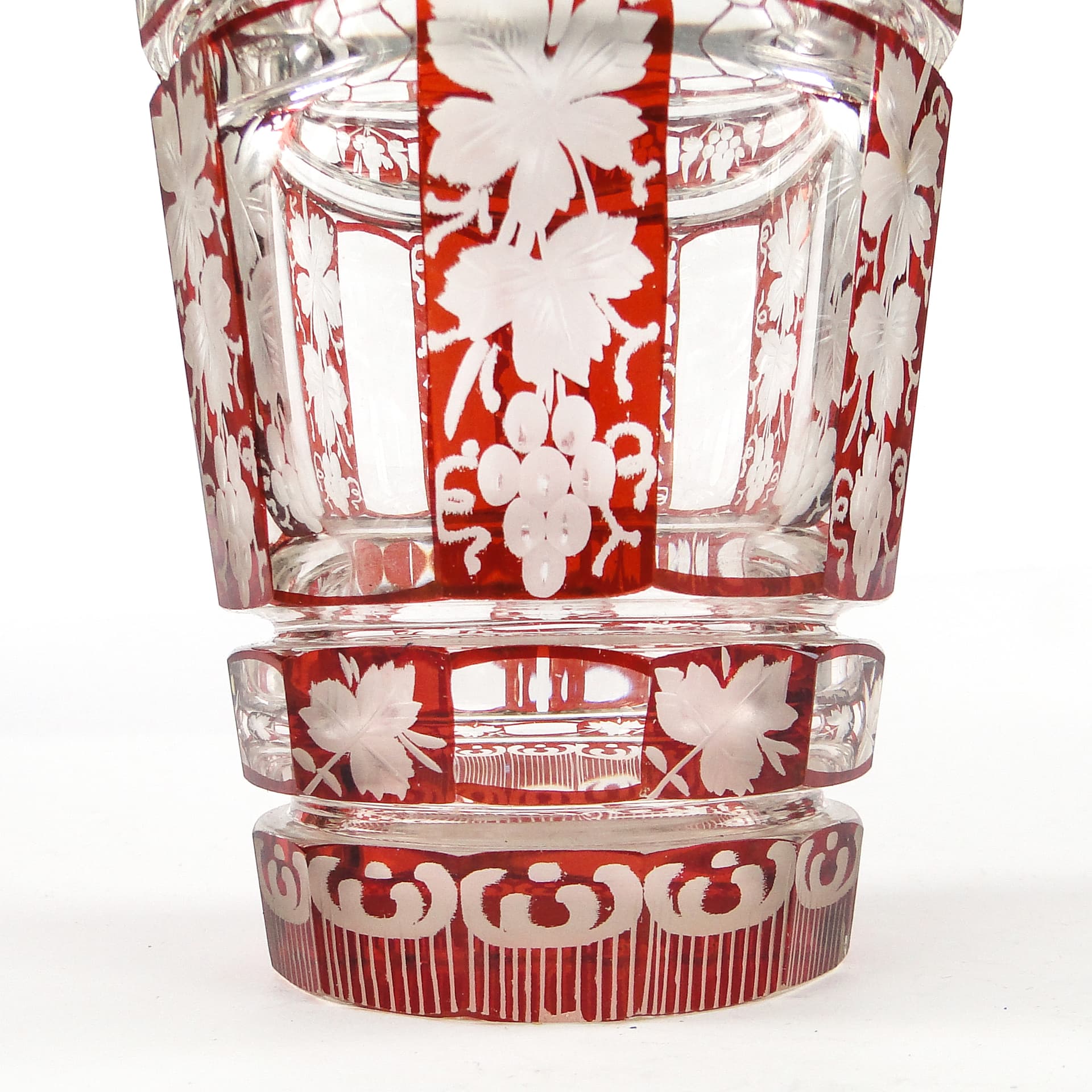 Biedermeier vase, double-layered crystal, Bohemia, Czech Republic, 19th c. - 106257