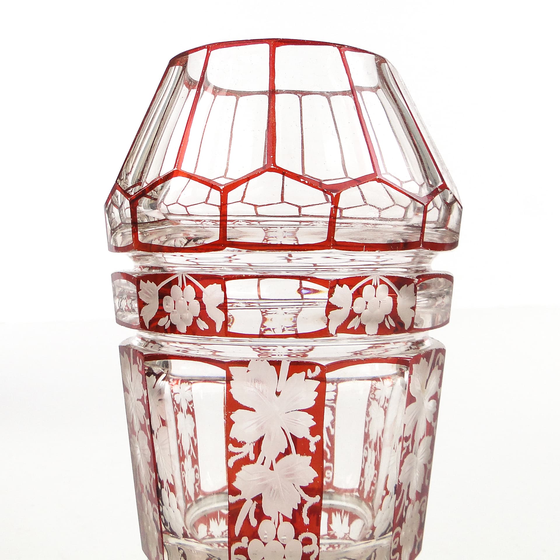 Biedermeier vase, double-layered crystal, Bohemia, Czech Republic, 19th c. - 106261