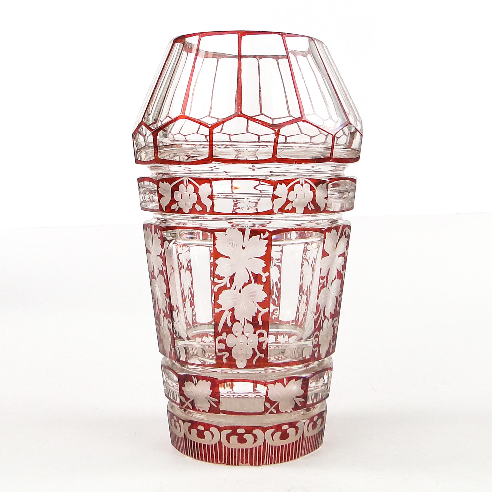 Biedermeier vase, double-layered crystal, Bohemia, Czech Republic, 19th c. - 106254
