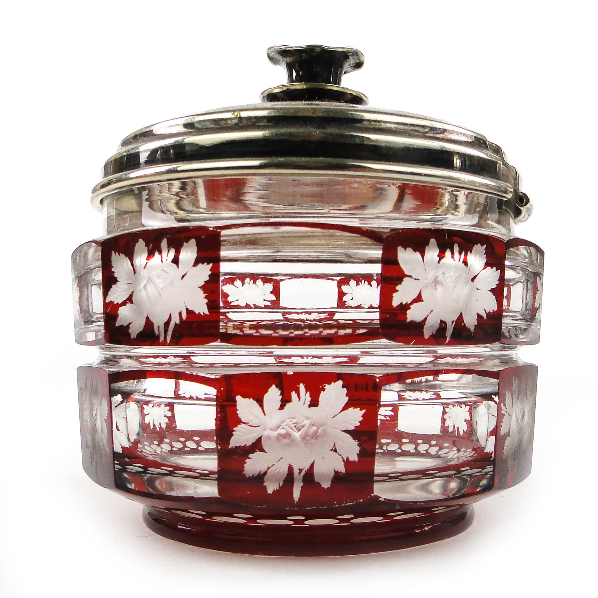 Biedermeier bonbonniere, crystal, Bohemia, Czech Republic, 19th c. - 106273