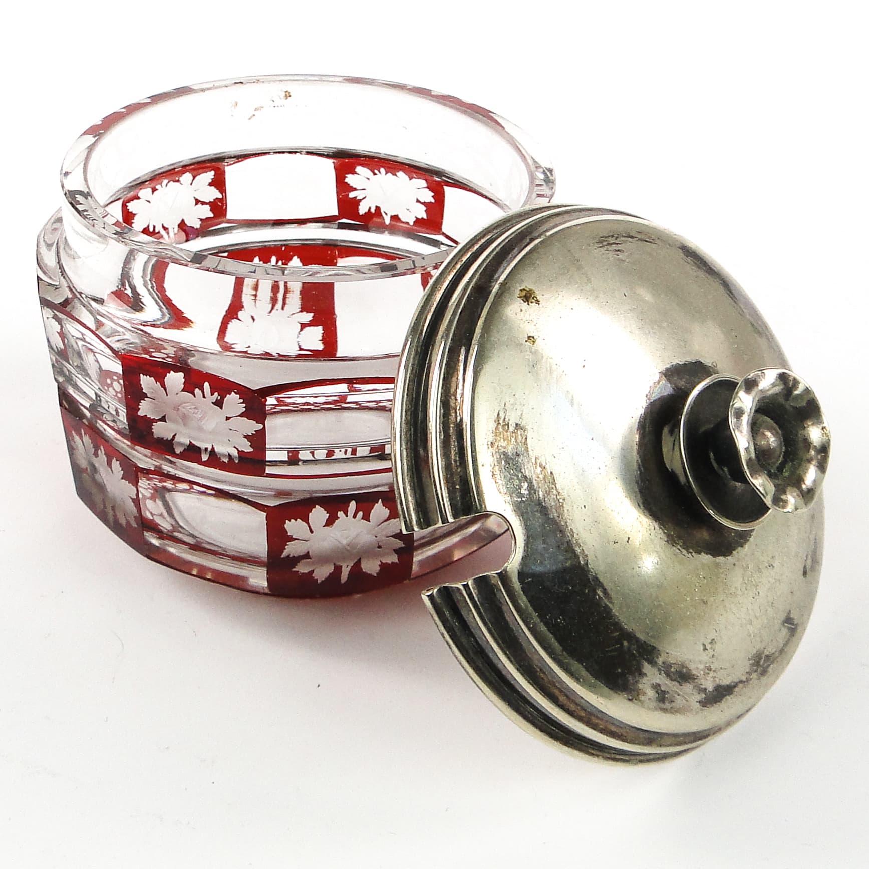 Biedermeier bonbonniere, crystal, Bohemia, Czech Republic, 19th c. - 106275