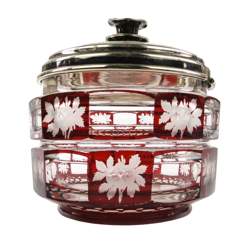 Bomboniera biedermeier, kryształ, Bohemia, Czechy, XIX w.