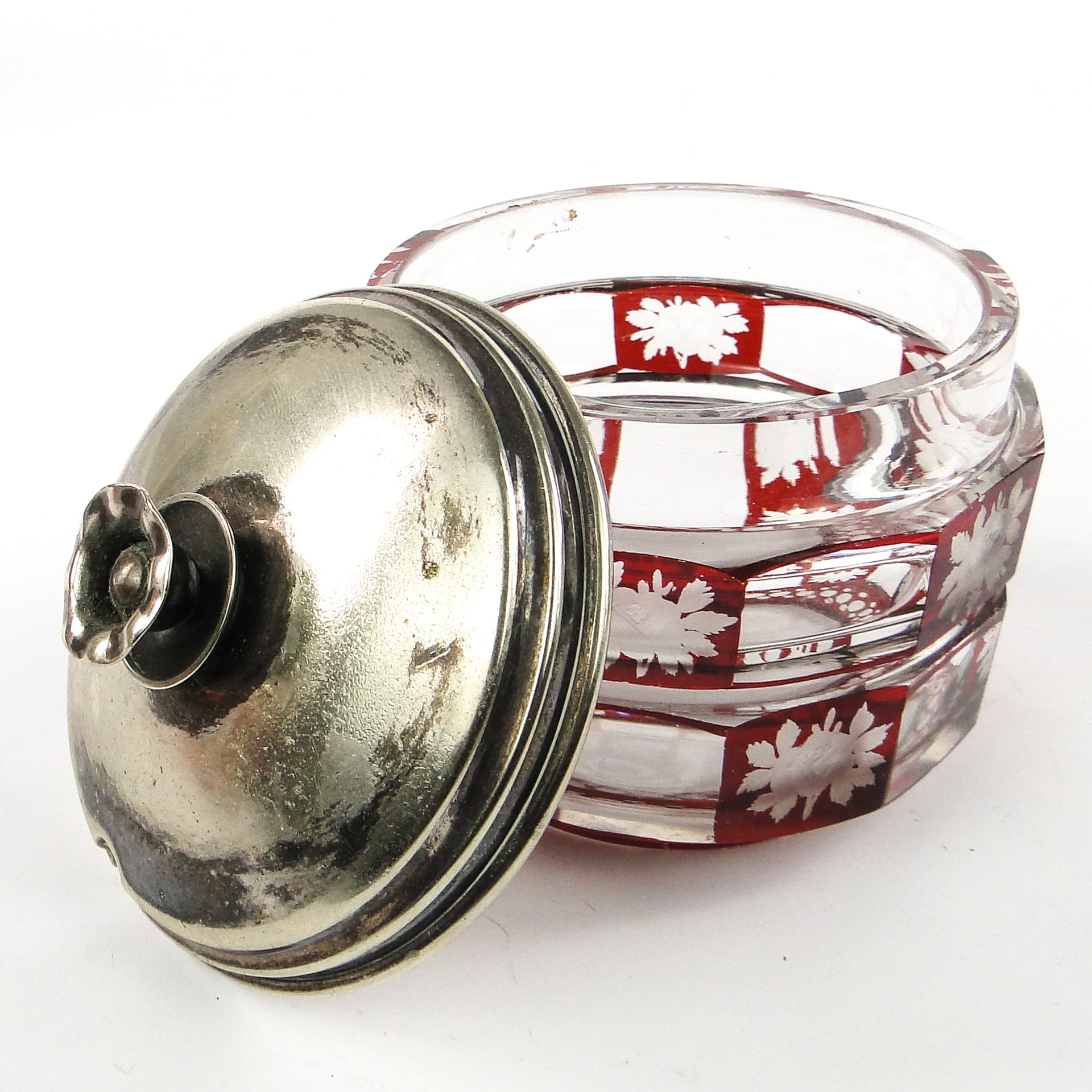 Biedermeier bonbonniere, crystal, Bohemia, Czech Republic, 19th c. - 106276