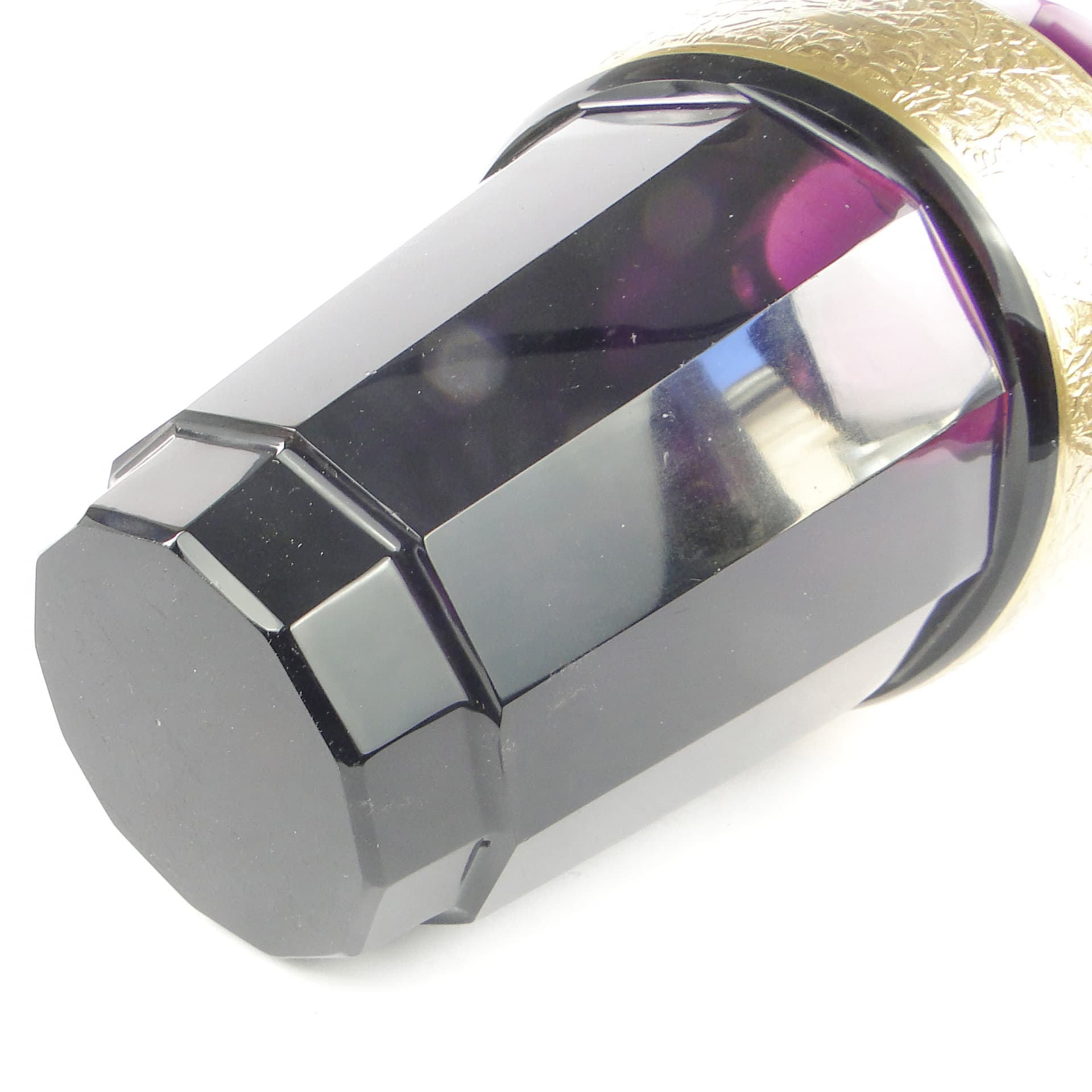 Art Deco vase, manganese glass, oroplastic decoration, Czechoslovakia, 1930s. - 106317