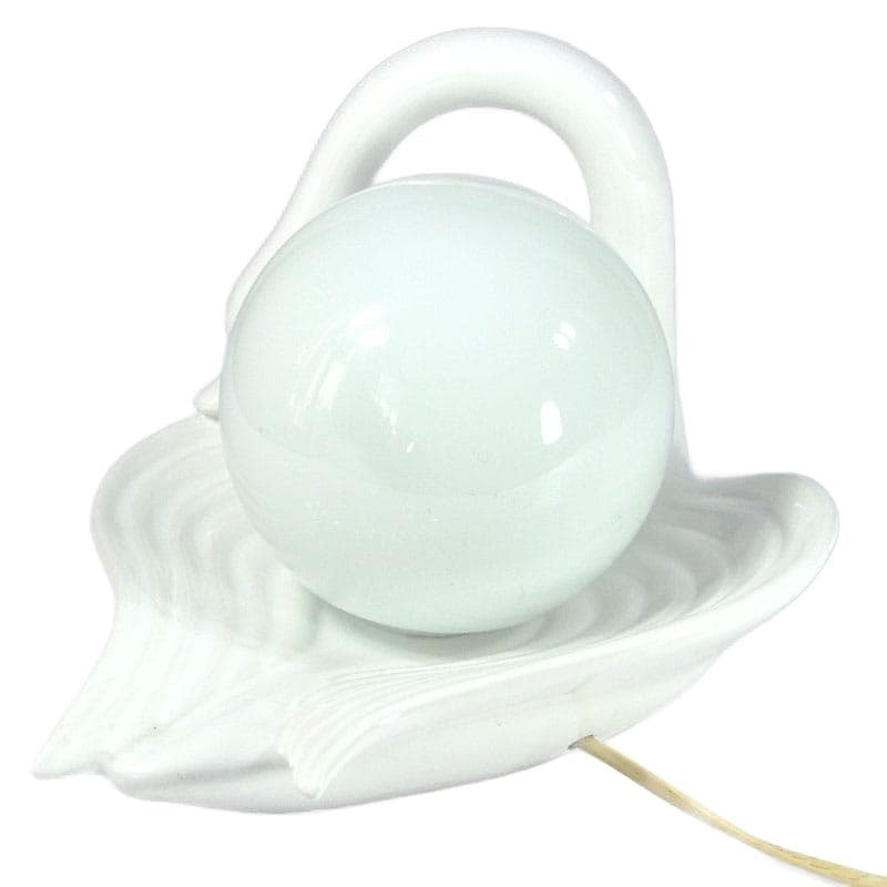 White Ceramic Table Lamp, Mid-century Modern Style, 1980s - 7453