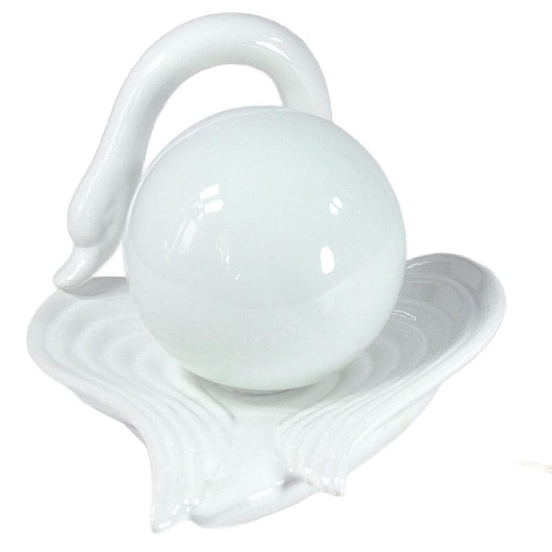 White Ceramic Table Lamp, Mid-century Modern Style, 1980s - 7451