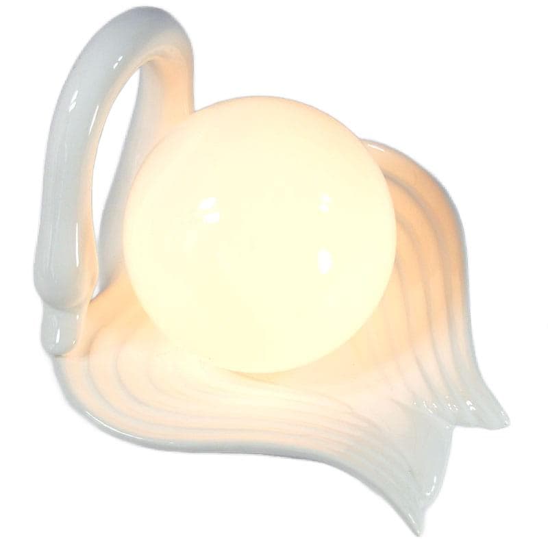 White Ceramic Table Lamp, Mid-century Modern Style, 1980s - 7452