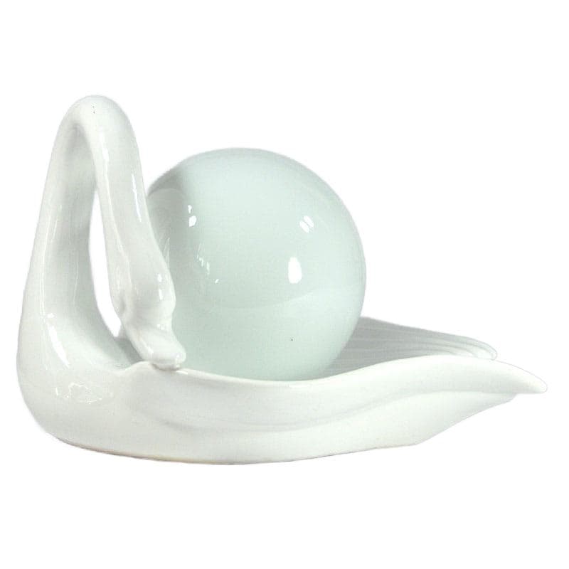 White Ceramic Table Lamp, Mid-century Modern Style, 1980s - 7454