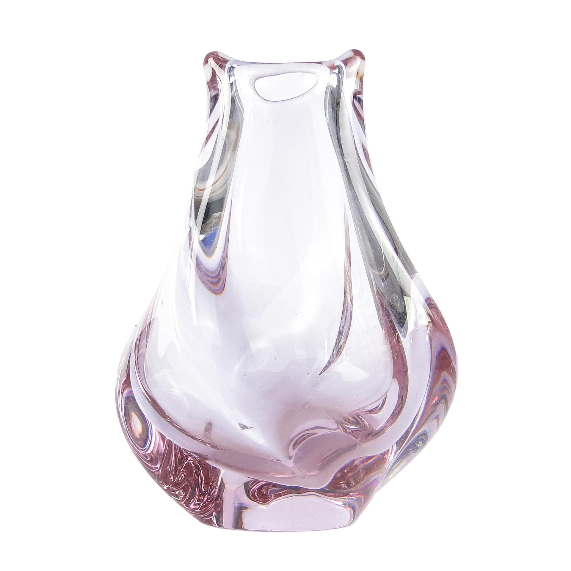Mid-century modern vase, alexandrite glass, Czechoslovakia, 1950s.