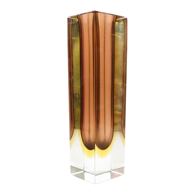 Sommerso Mid-Century Modern Vase, glass, by F. Poli, Italy, 1950s. - DIMENSION