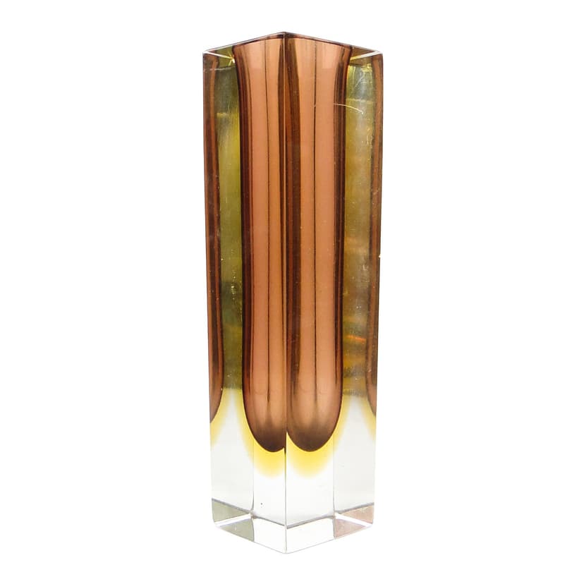 Sommerso Mid-Century Modern Vase, glass, by F. Poli, Italy, 1950s.