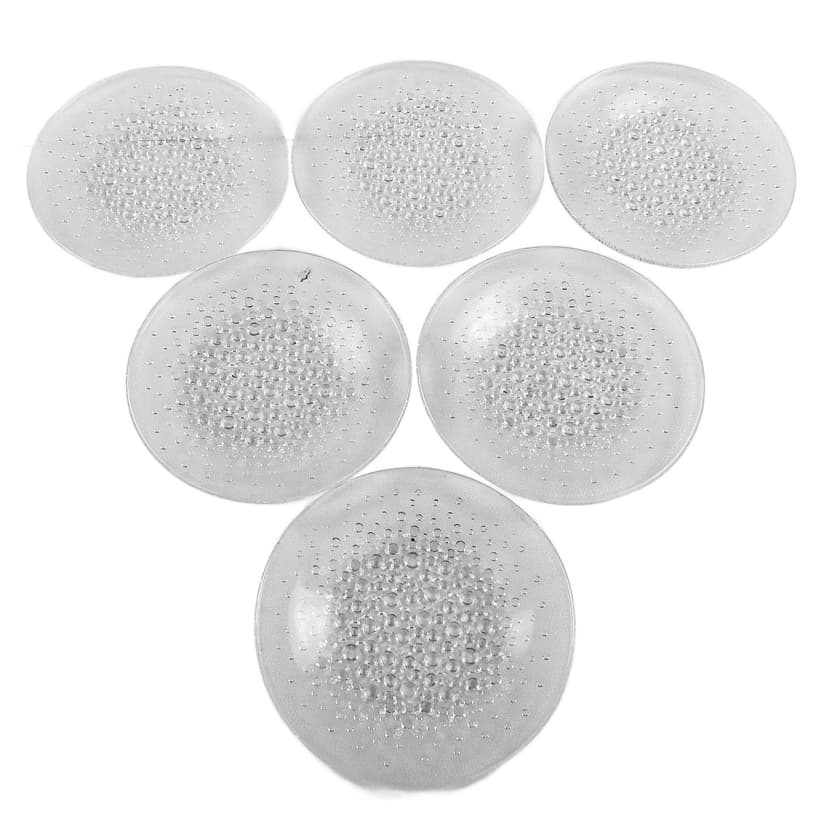 Komplet talerzy deserowych Krople Rosy, szkło, proj. J. Drost, Ząbkowice, Polska, lata 70.