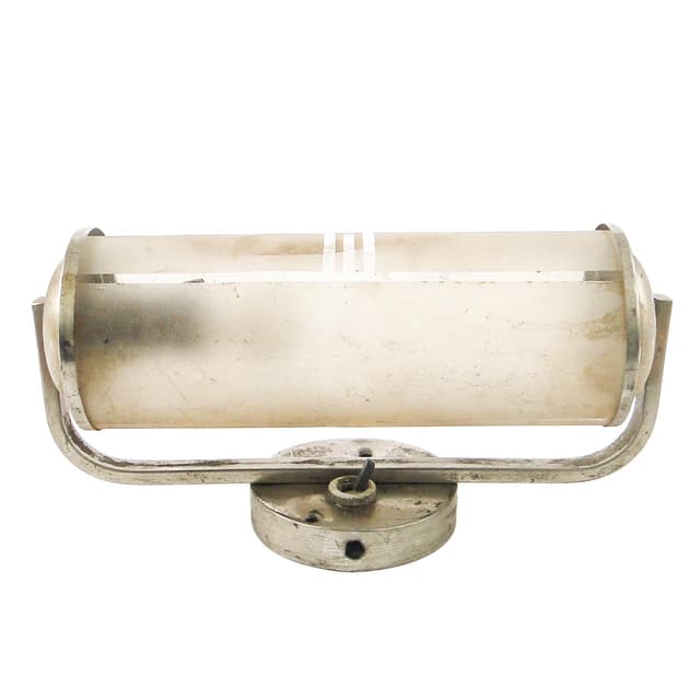 Art Deco wall sconce, chrome-plated brass, Czechoslovakia, 1950s. - DIMENSION