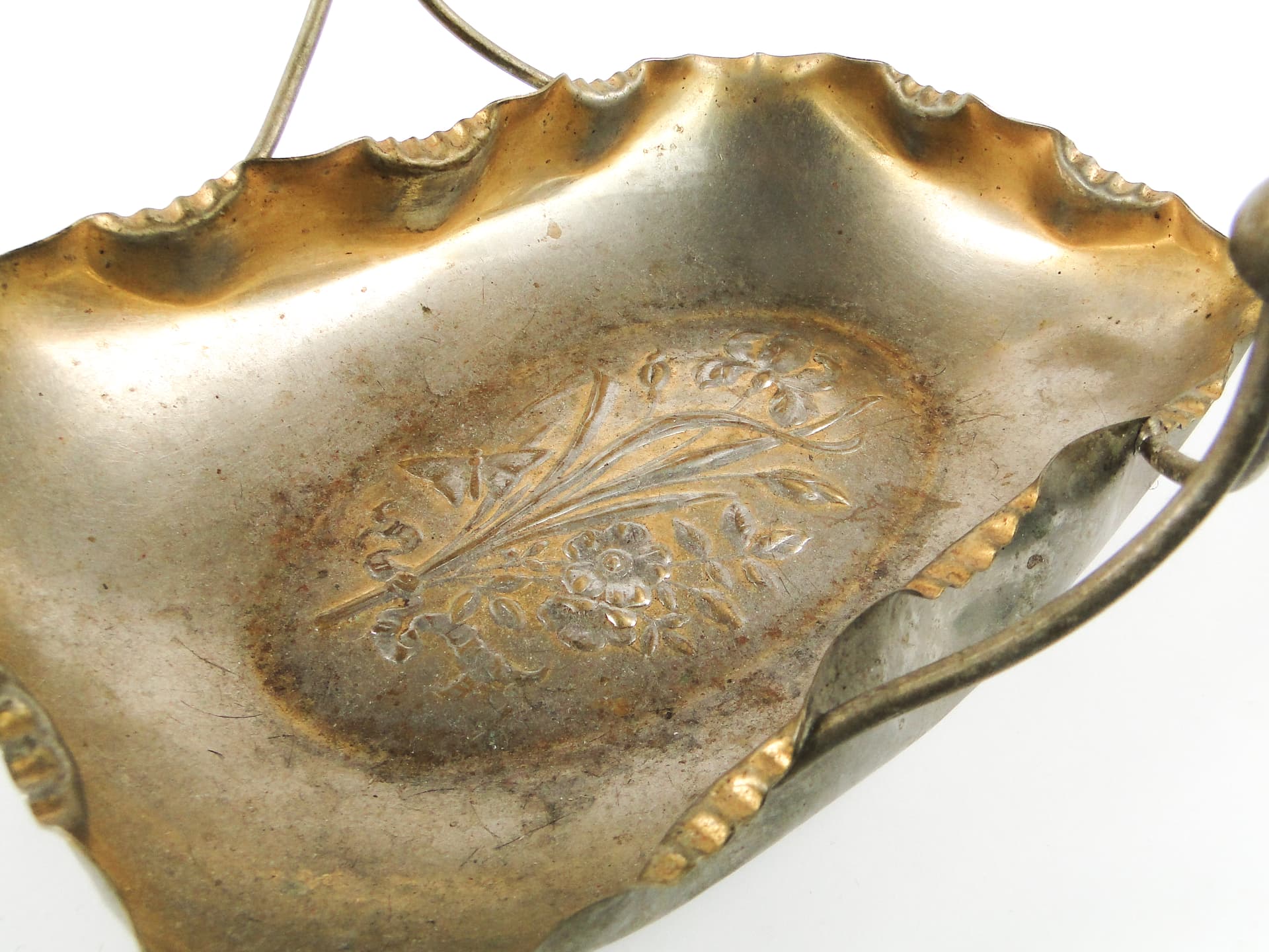 Kosz na owoce, Art Nouveau, mosiądz srebrzony, Austria, początek XX w. - 106617