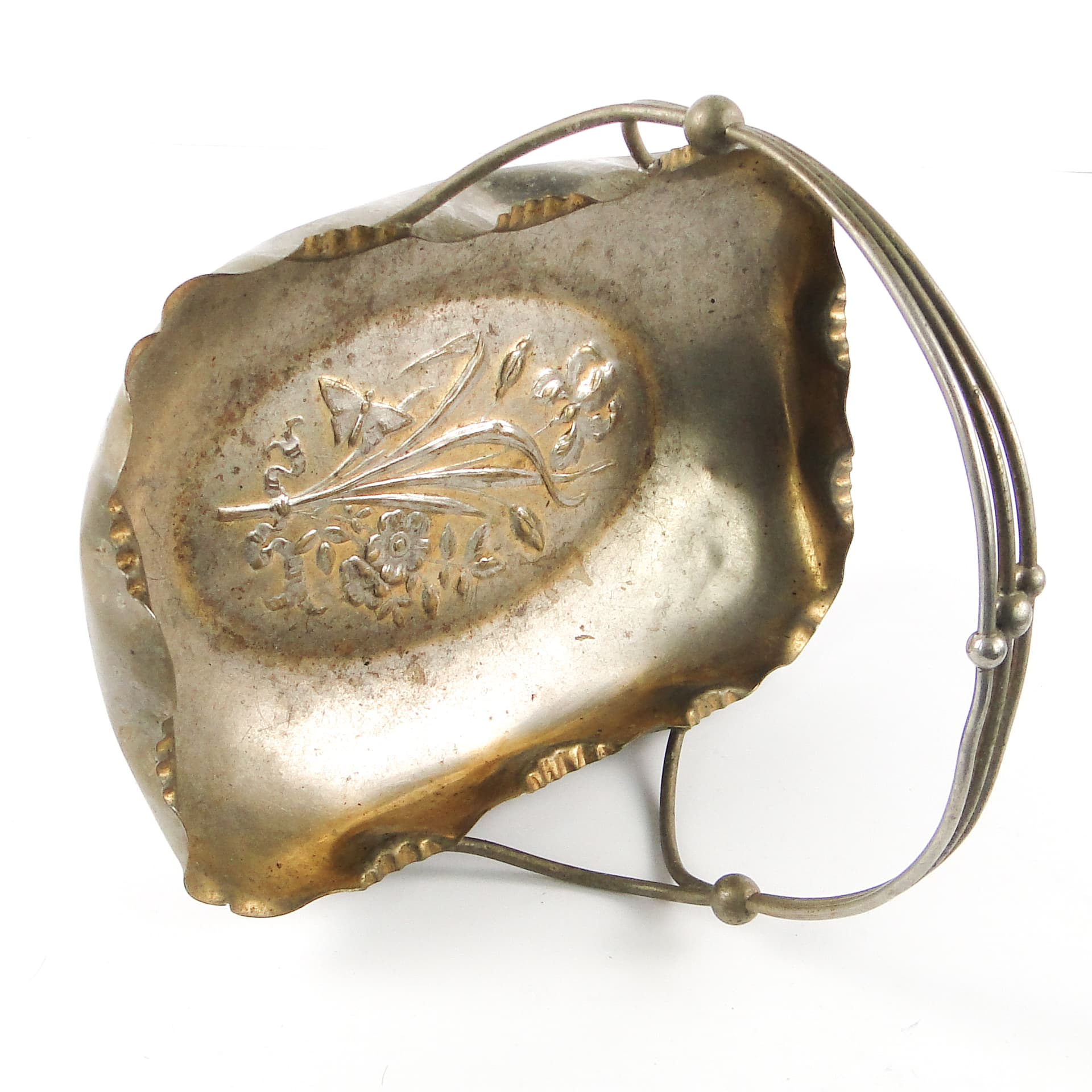 Kosz na owoce, Art Nouveau, mosiądz srebrzony, Austria, początek XX w. - 106612