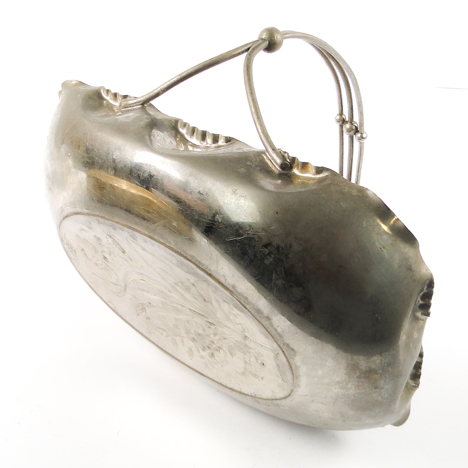 Kosz na owoce, Art Nouveau, mosiądz srebrzony, Austria, początek XX w. - 106611