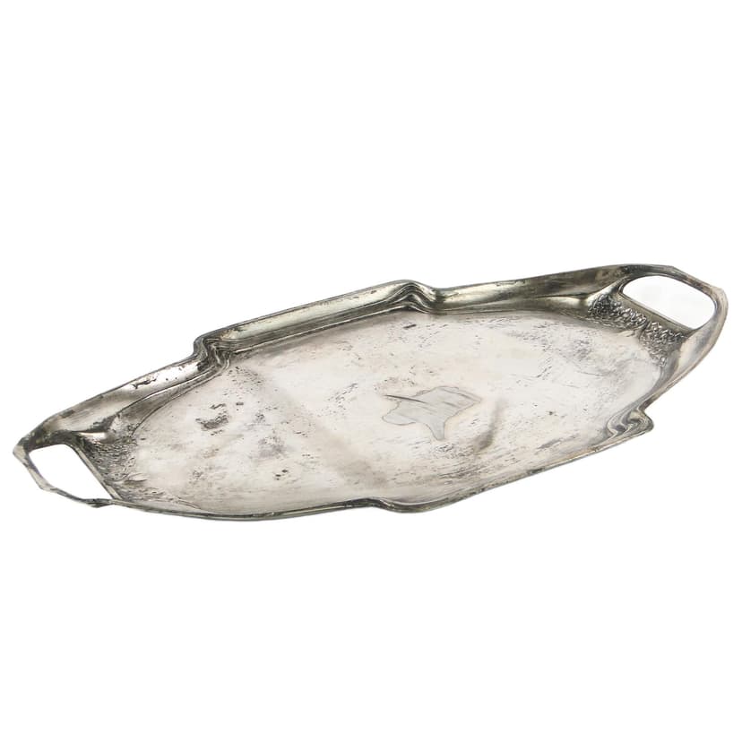 Taca secesyjna, cyna srebrzona, Austria, początek XX w.