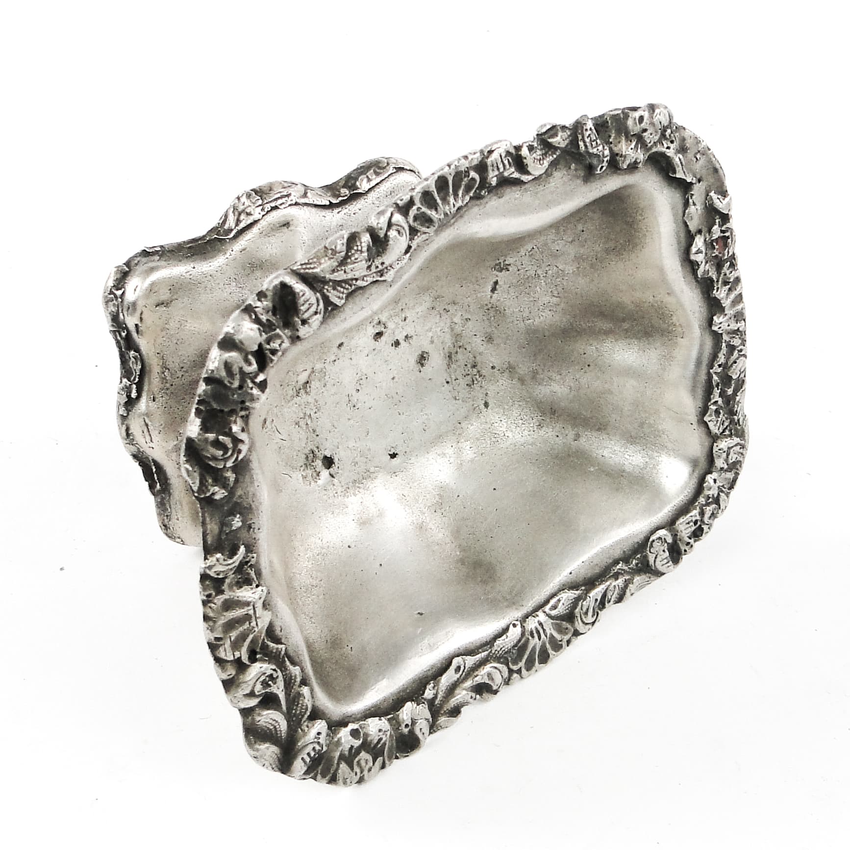 Solniczka Biedermeier, miedź srebrzona, Polska, XIX w. - 106781