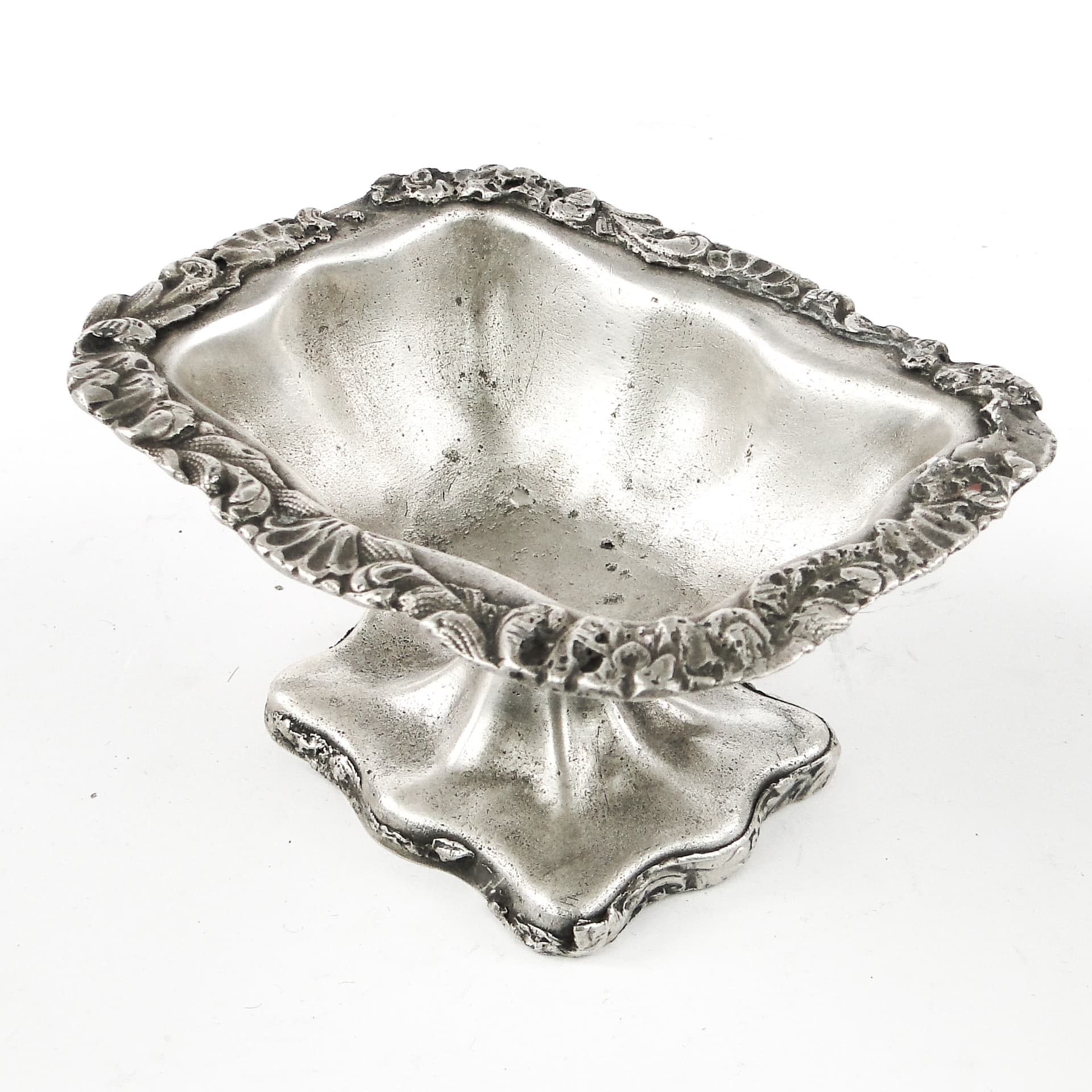 Solniczka Biedermeier, miedź srebrzona, Polska, XIX w. - 106782