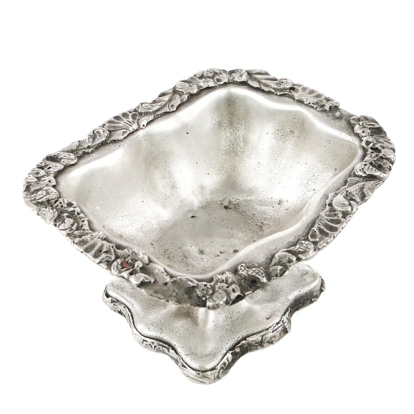 Solniczka Biedermeier, miedź srebrzona, Polska, XIX w.