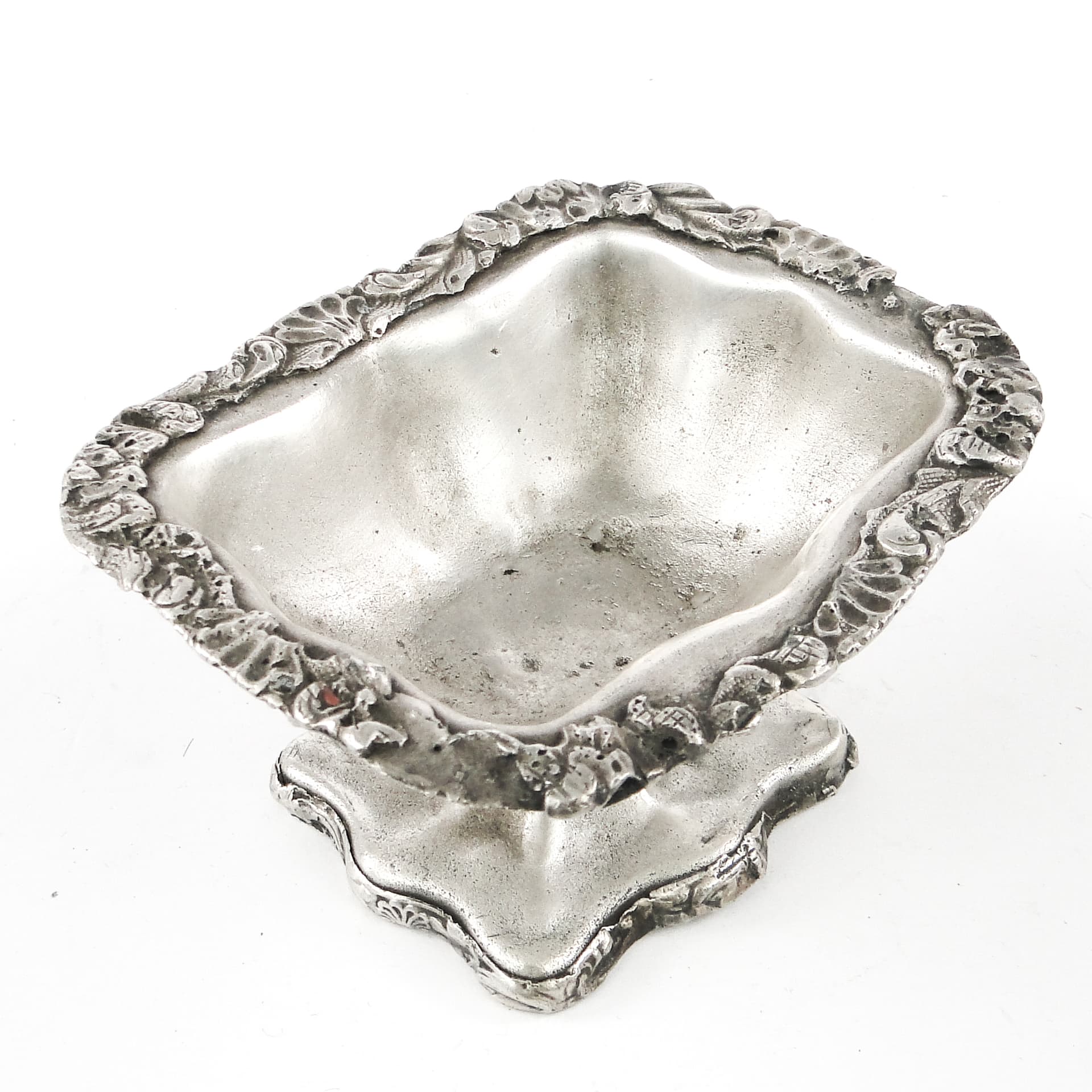 Solniczka Biedermeier, miedź srebrzona, Polska, XIX w. - 106780