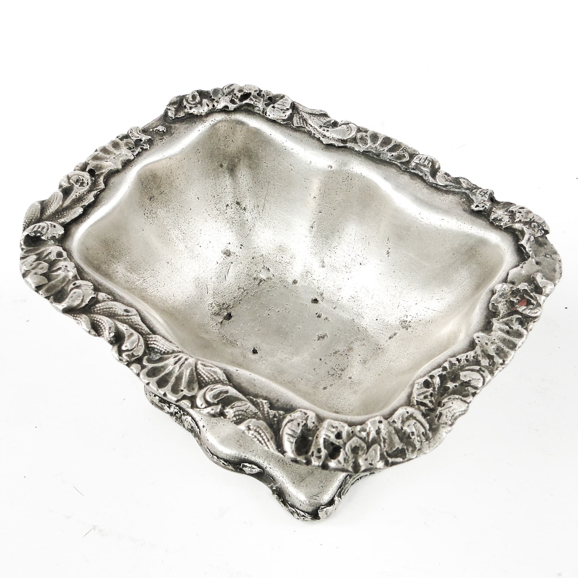 Solniczka Biedermeier, miedź srebrzona, Polska, XIX w. - 106778