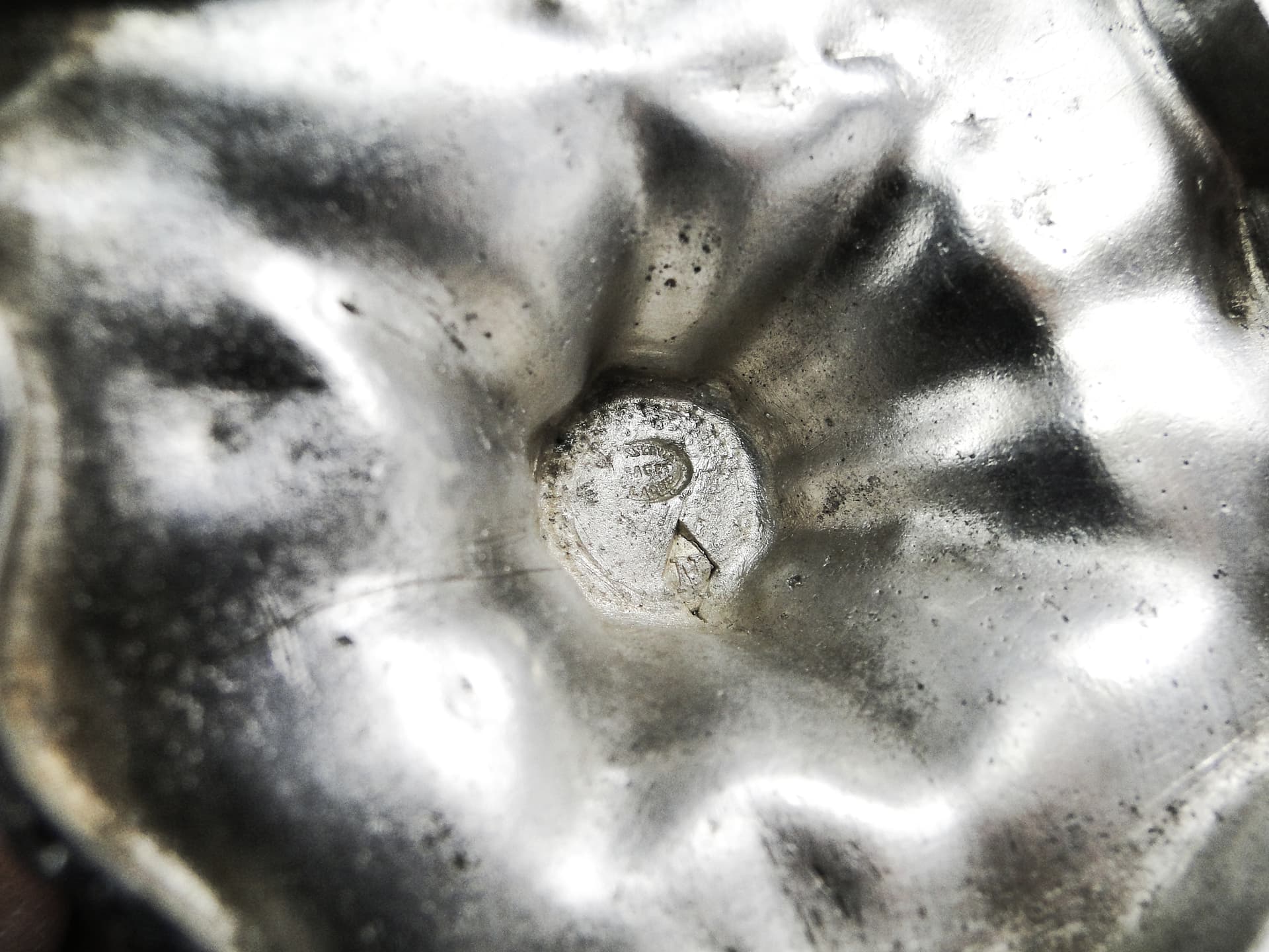 Solniczka Biedermeier, miedź srebrzona, Polska, XIX w. - 106774