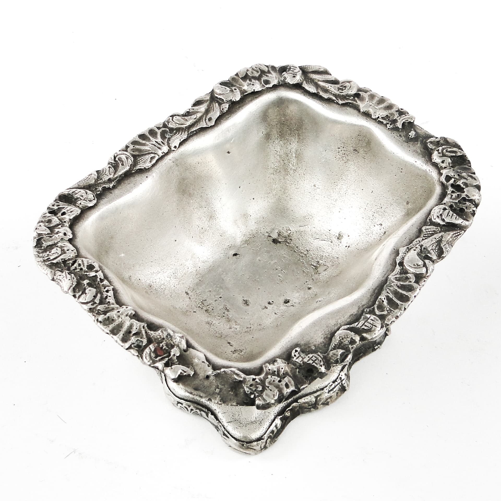 Solniczka Biedermeier, miedź srebrzona, Polska, XIX w. - 106776