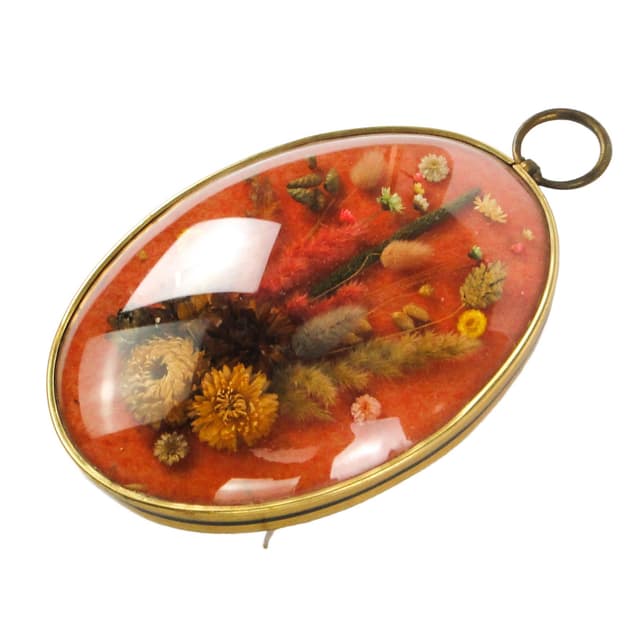 Rustic decorative frame, brass, glass, fabric, Poland, 1990s. - DIMENSION