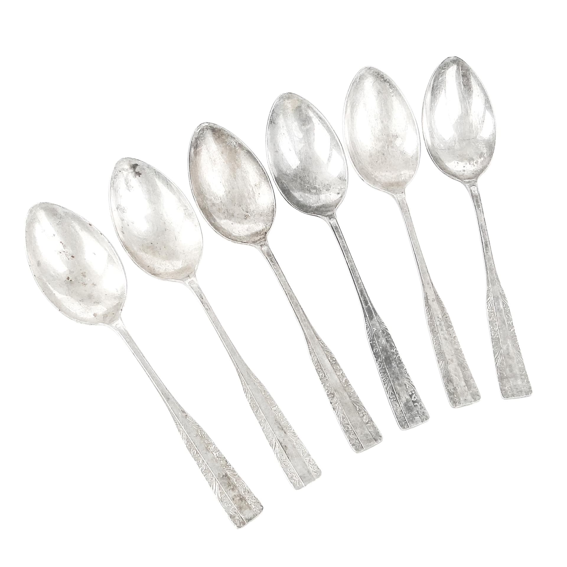 Zestaw łyżek stołowych, mosiądz srebrzony, HEFRA, Polska, lata 70.