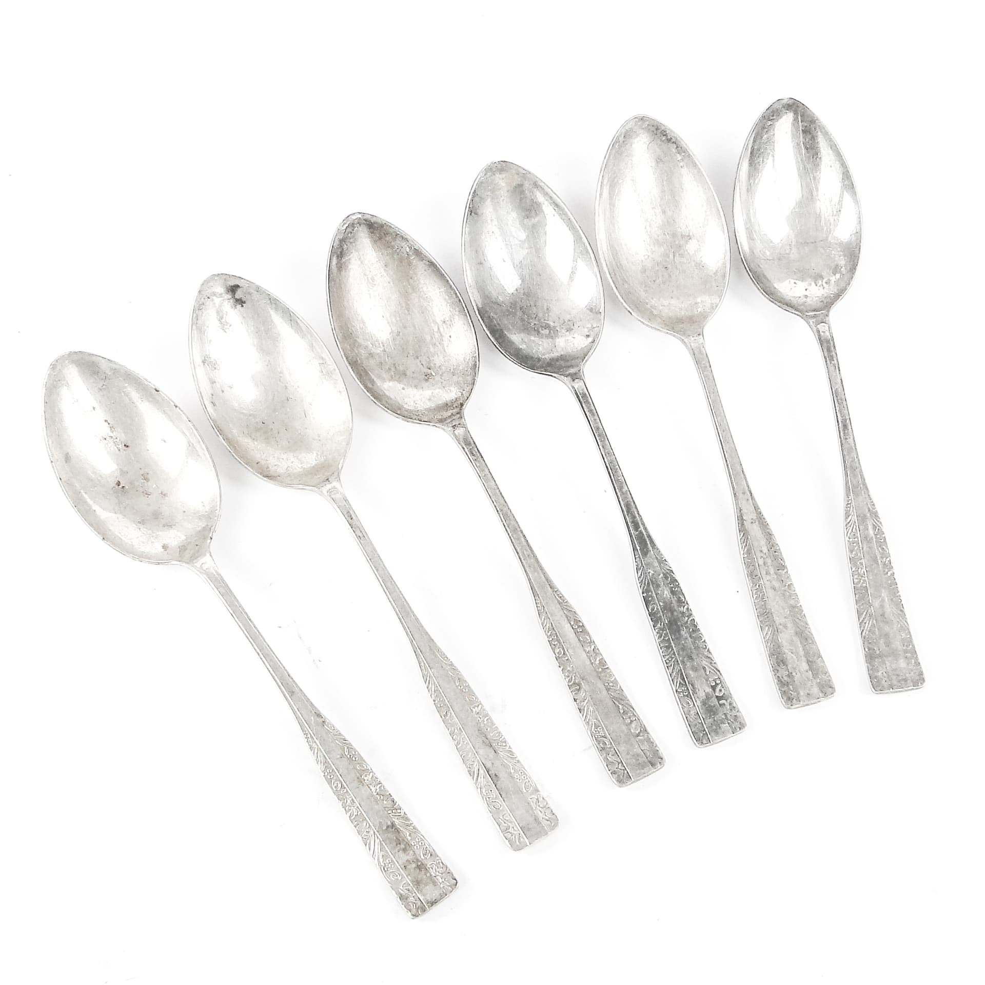 Zestaw łyżek stołowych, mosiądz srebrzony, HEFRA, Polska, lata 70. - 106870