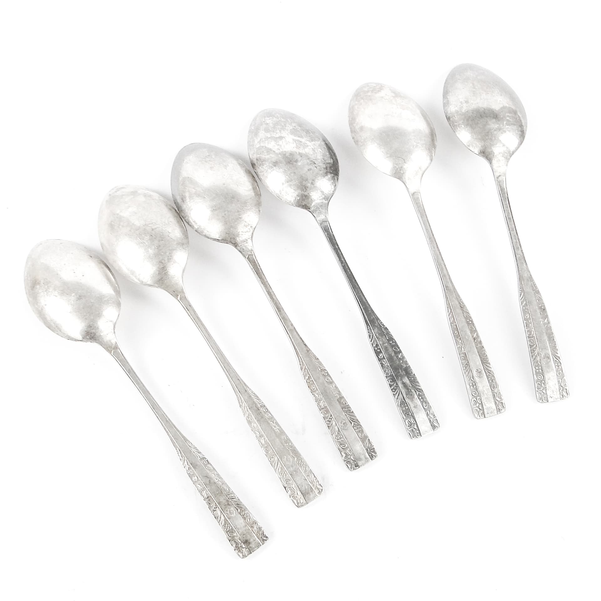 Zestaw łyżek stołowych, mosiądz srebrzony, HEFRA, Polska, lata 70. - 106872