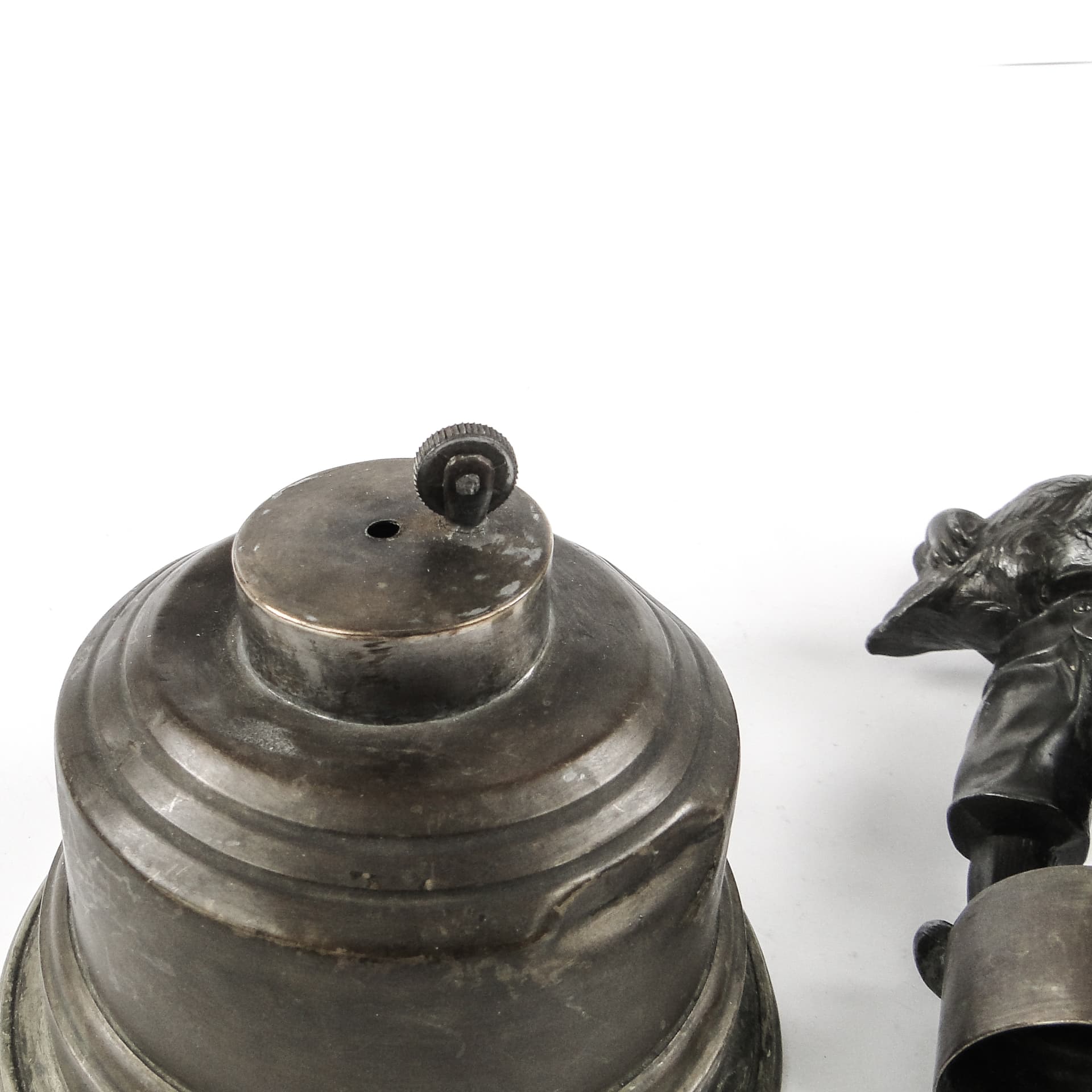 Art Deco Figural Table Lighter, Patinated Metal, 1930s - 106932