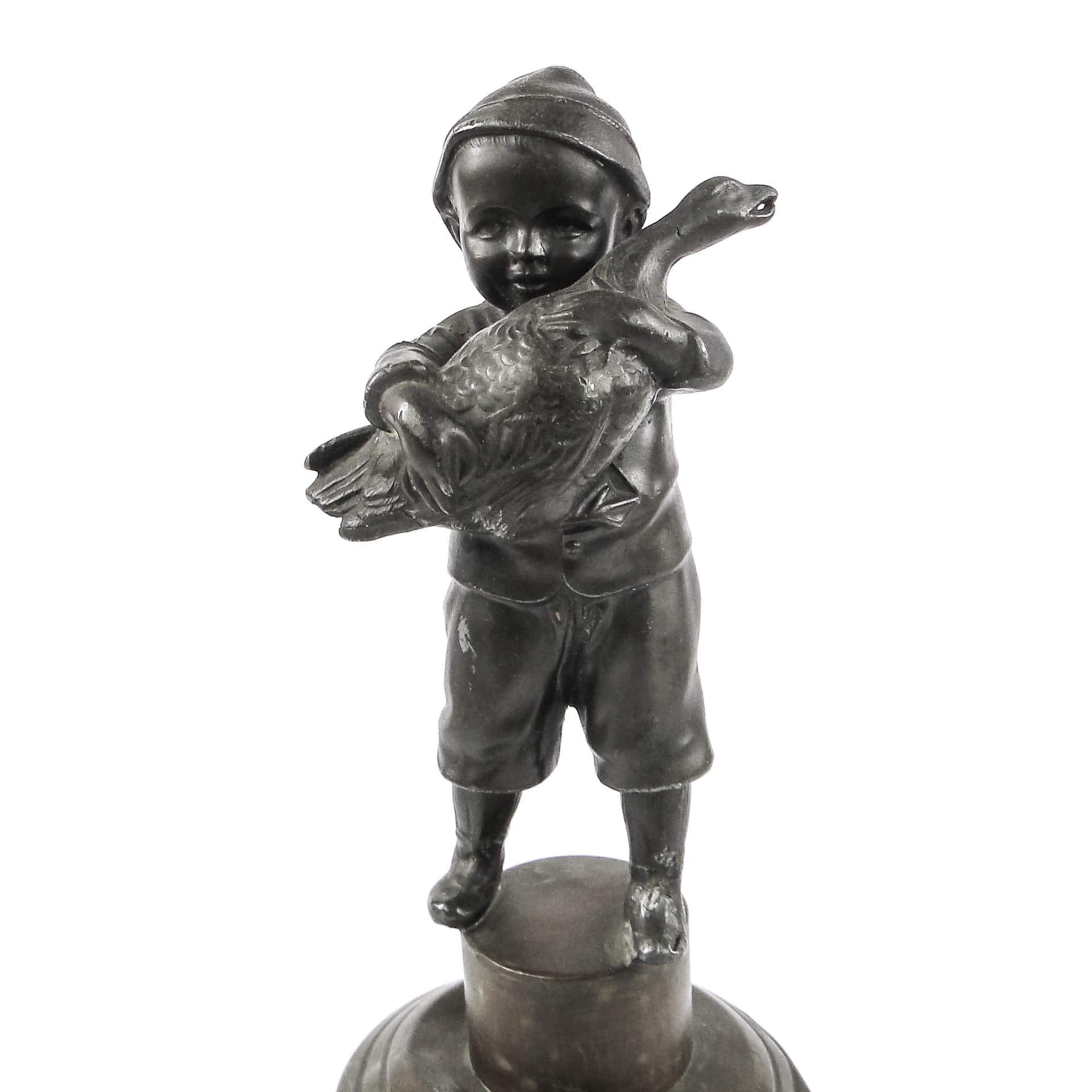 Art Deco Figural Table Lighter, Patinated Metal, 1930s - 106923