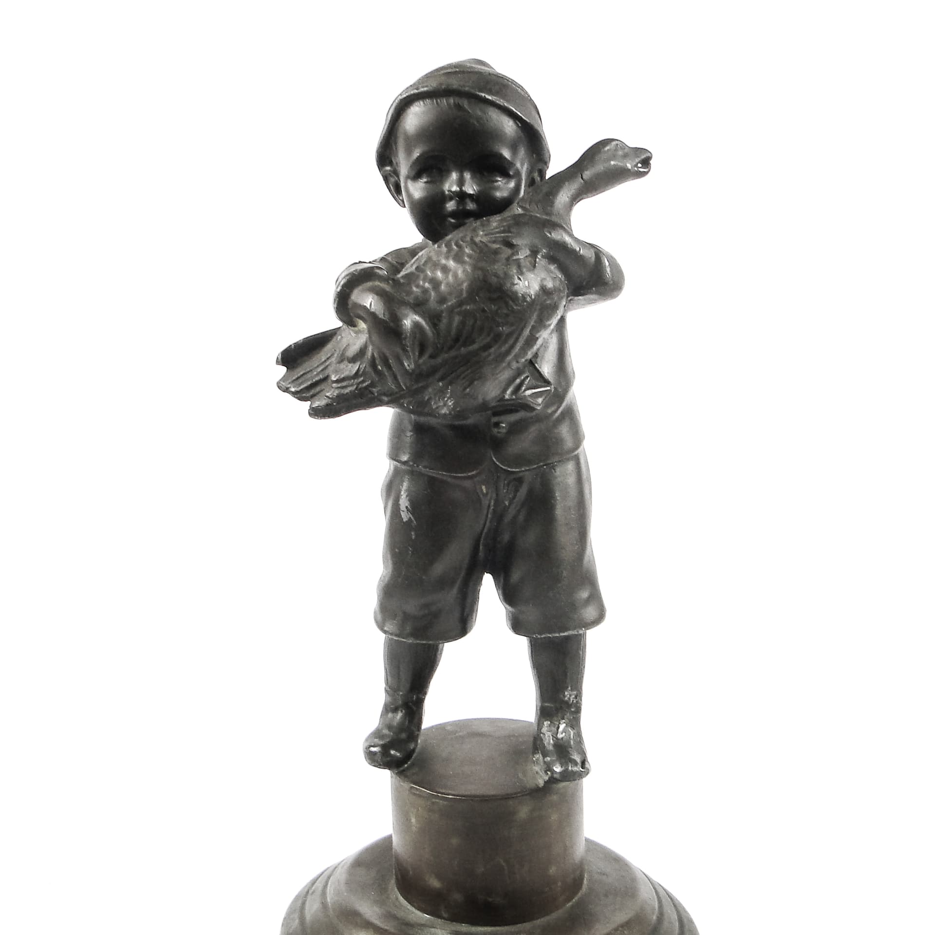 Art Deco Figural Table Lighter, Patinated Metal, 1930s - 106931