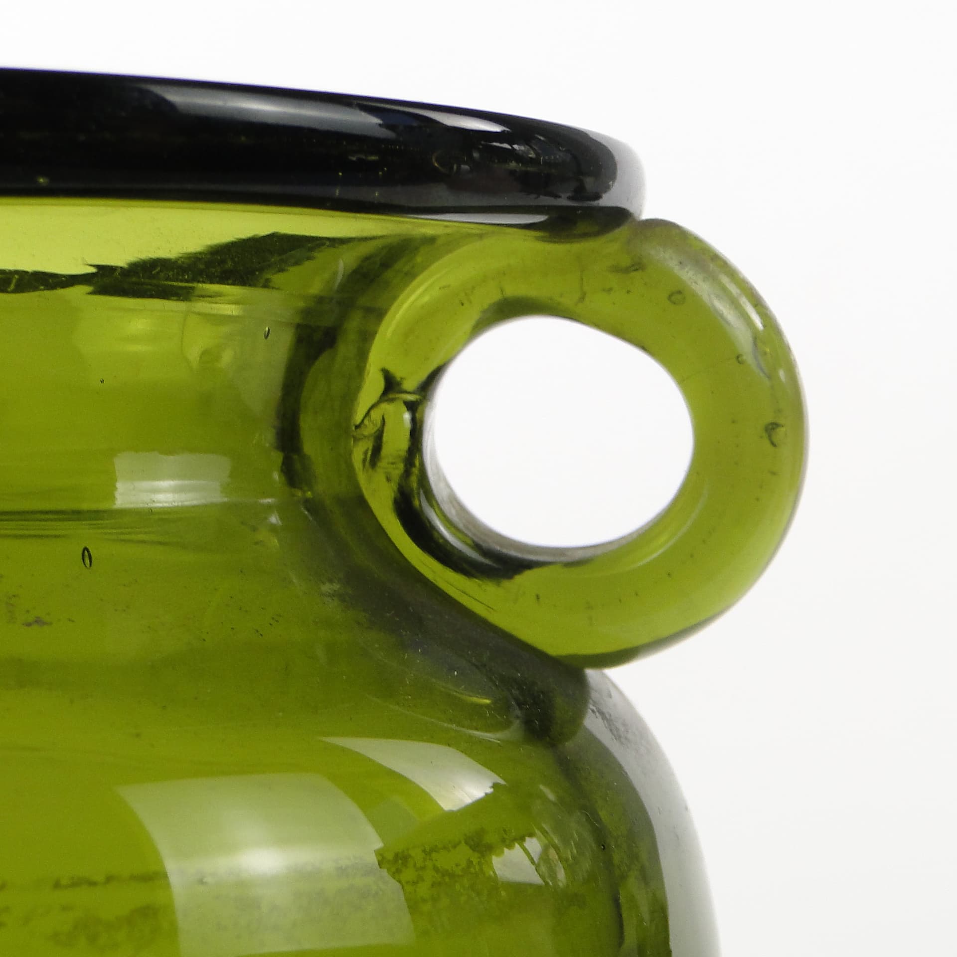 Wazon modernizm, szkło oliwkowe, proj. J. Słuczan-Orkusz, Polska, lata 70. - 106984