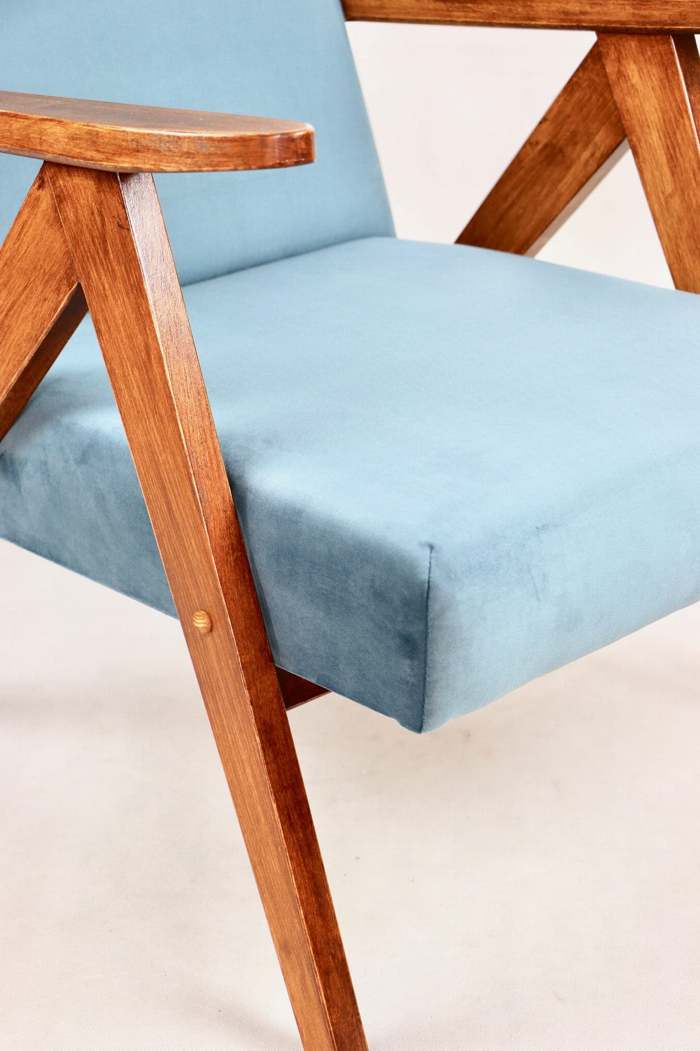 Armchair B-310 VAR, sea blue velvet, 1970s - 107856