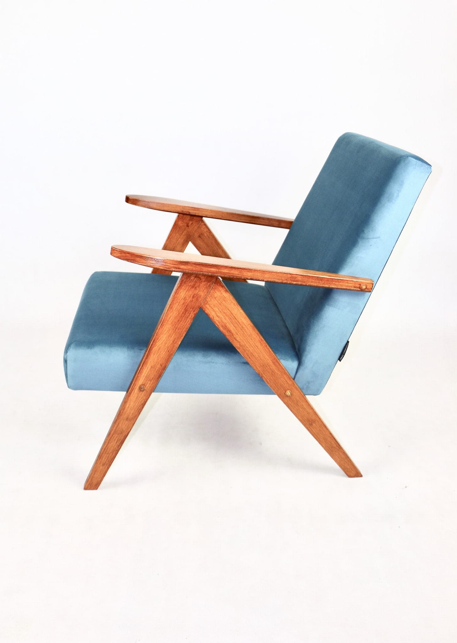Armchair B-310 VAR, sea blue velvet, 1970s - 107859