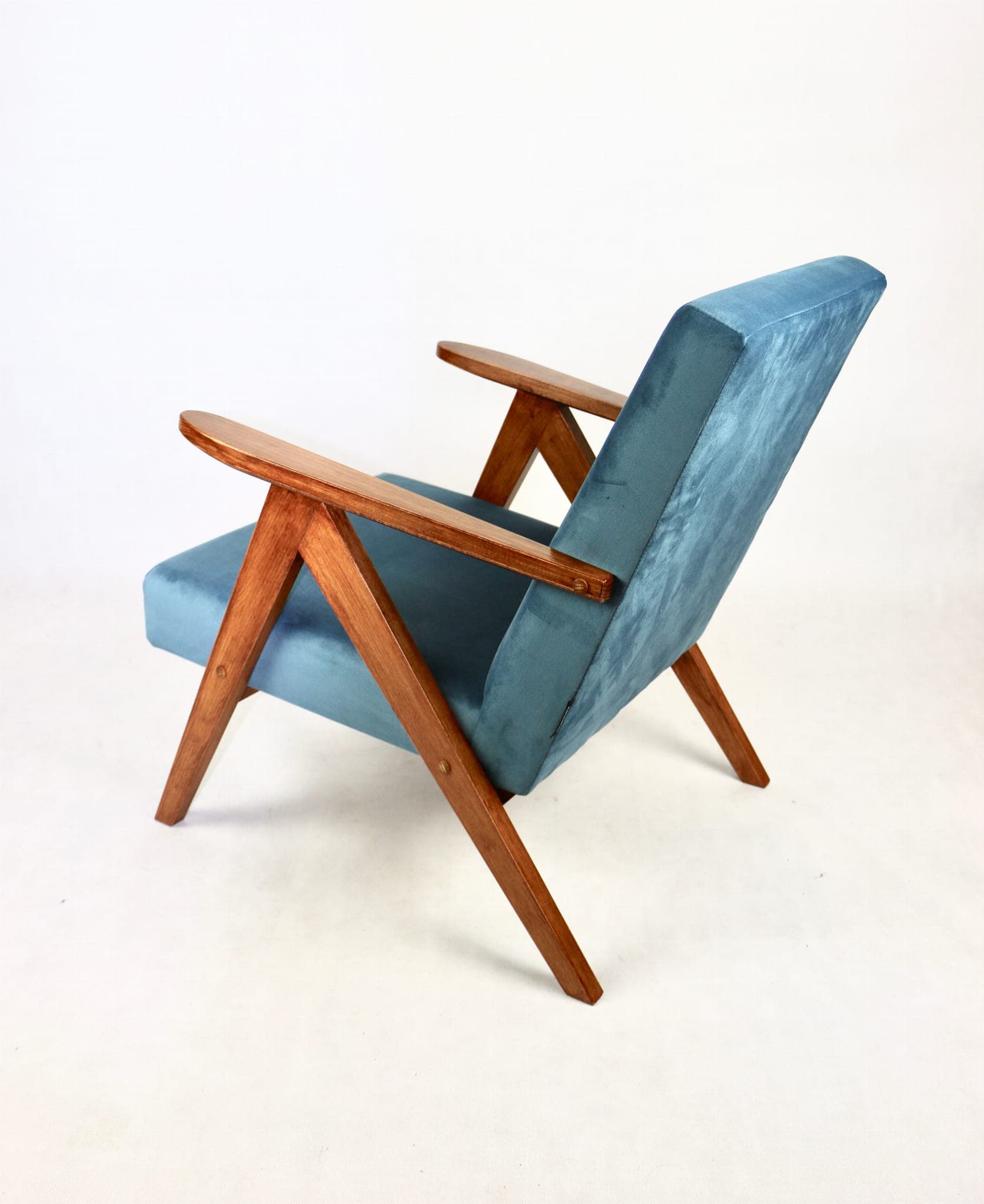 Armchair B-310 VAR, sea blue velvet, 1970s - 107860